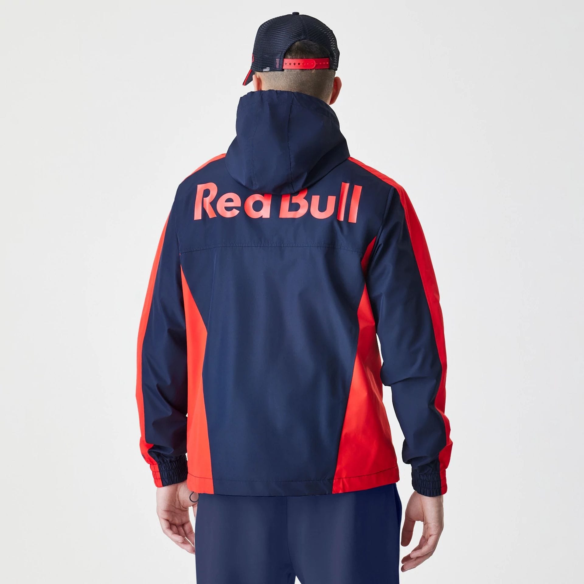 The Male model is wearing Red Bull Racing Dark Blue Windrunner Jacket 2