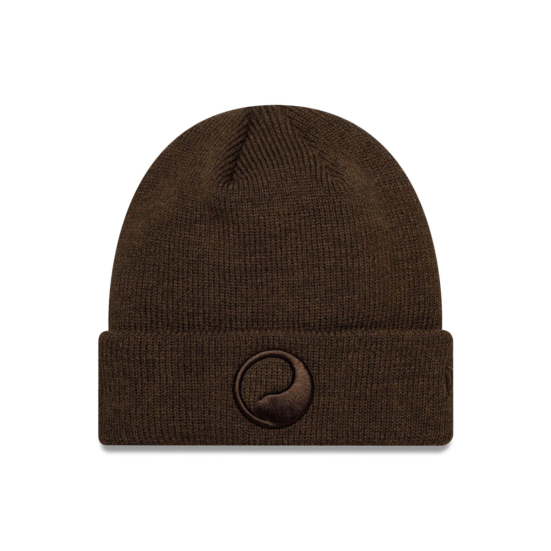 This is a New Era X Our Legacy Dark Brown Cuff Knit Beanie Hat 1