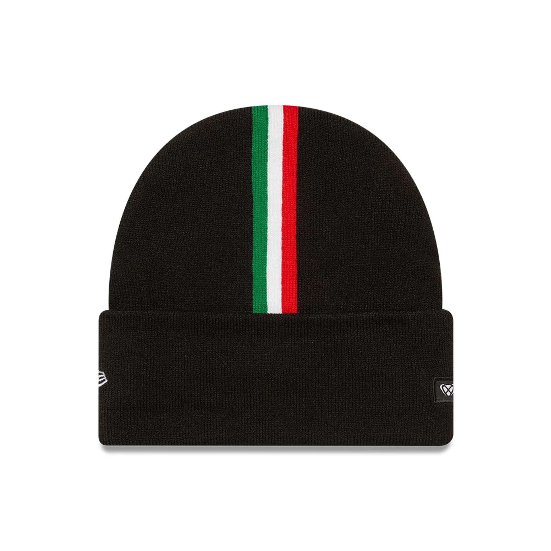 This is a Aprilia Team Black Cuff Knit Beanie Hat 2