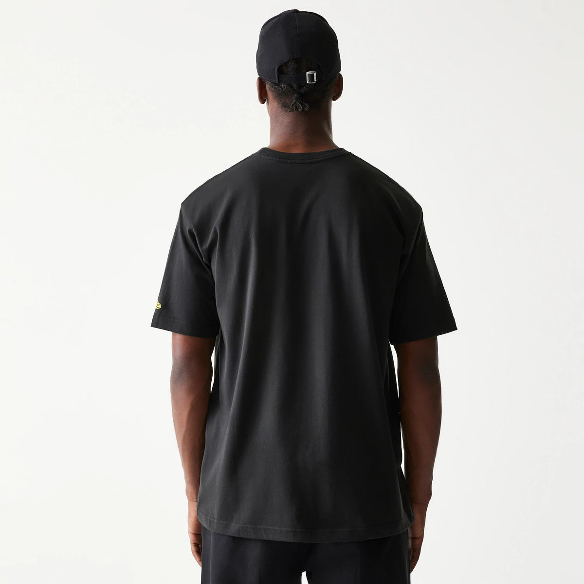 The Male model is wearing Batman Batmobile Black T-Shirt 2