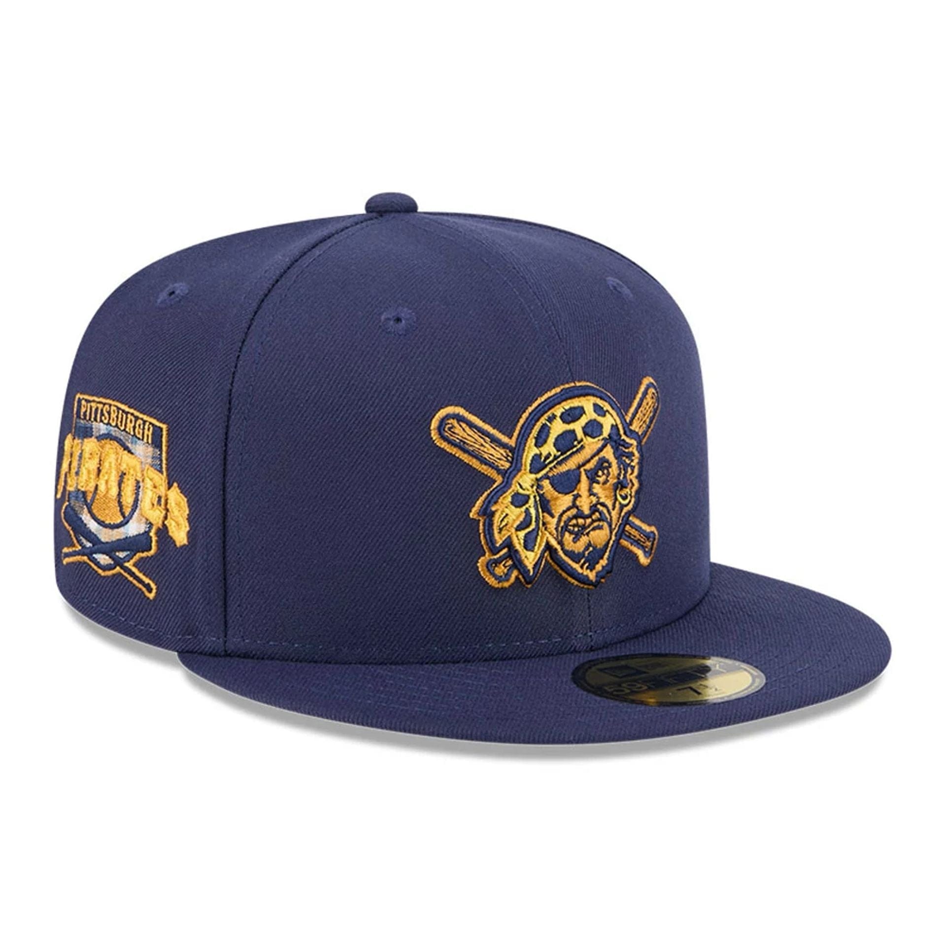 This is a Pittsburgh Pirates Pattern Undervisor Dark Blue 59FIFTY Fitted Cap 1