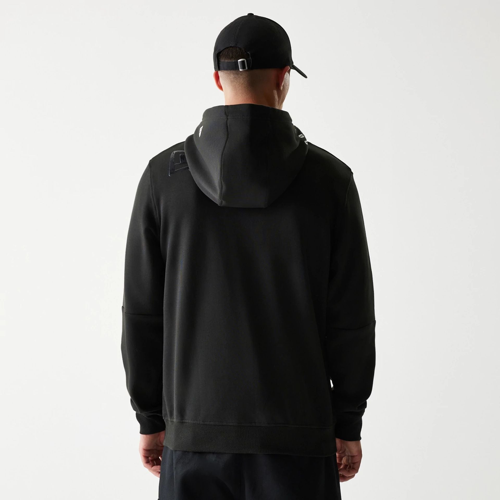 The Male model is wearing Las Vegas Raiders NFL 3RD Down Black Pullover Hoodie 2