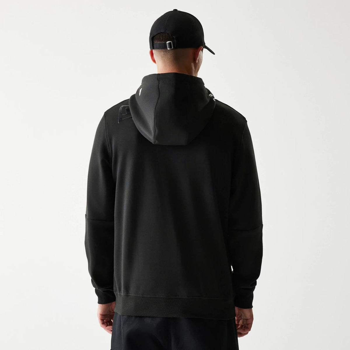 The Male model is wearing Las Vegas Raiders NFL 3RD Down Black Pullover Hoodie 2