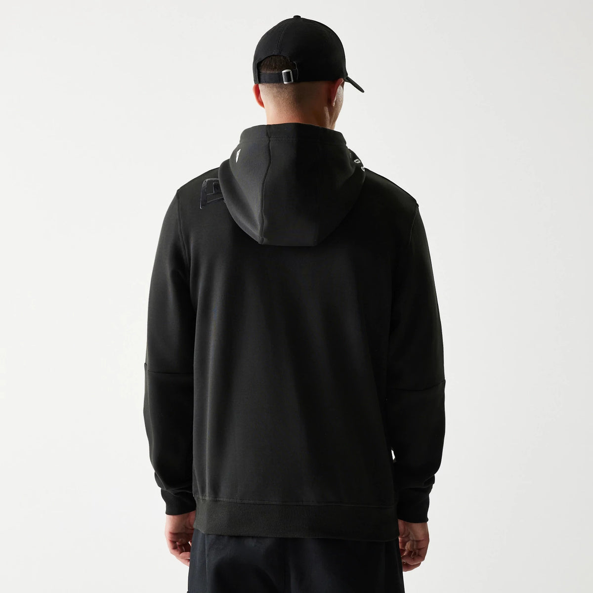 The Male model is wearing Las Vegas Raiders NFL 3RD Down Black Pullover Hoodie 2