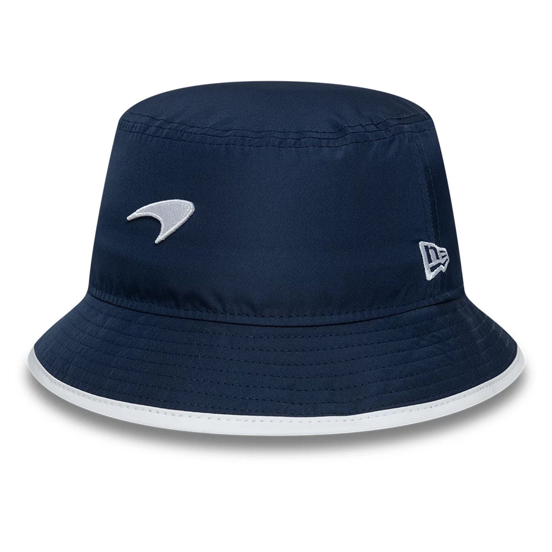 This is a McLaren x Reiss Seasonal Navy Bucket Hat 1