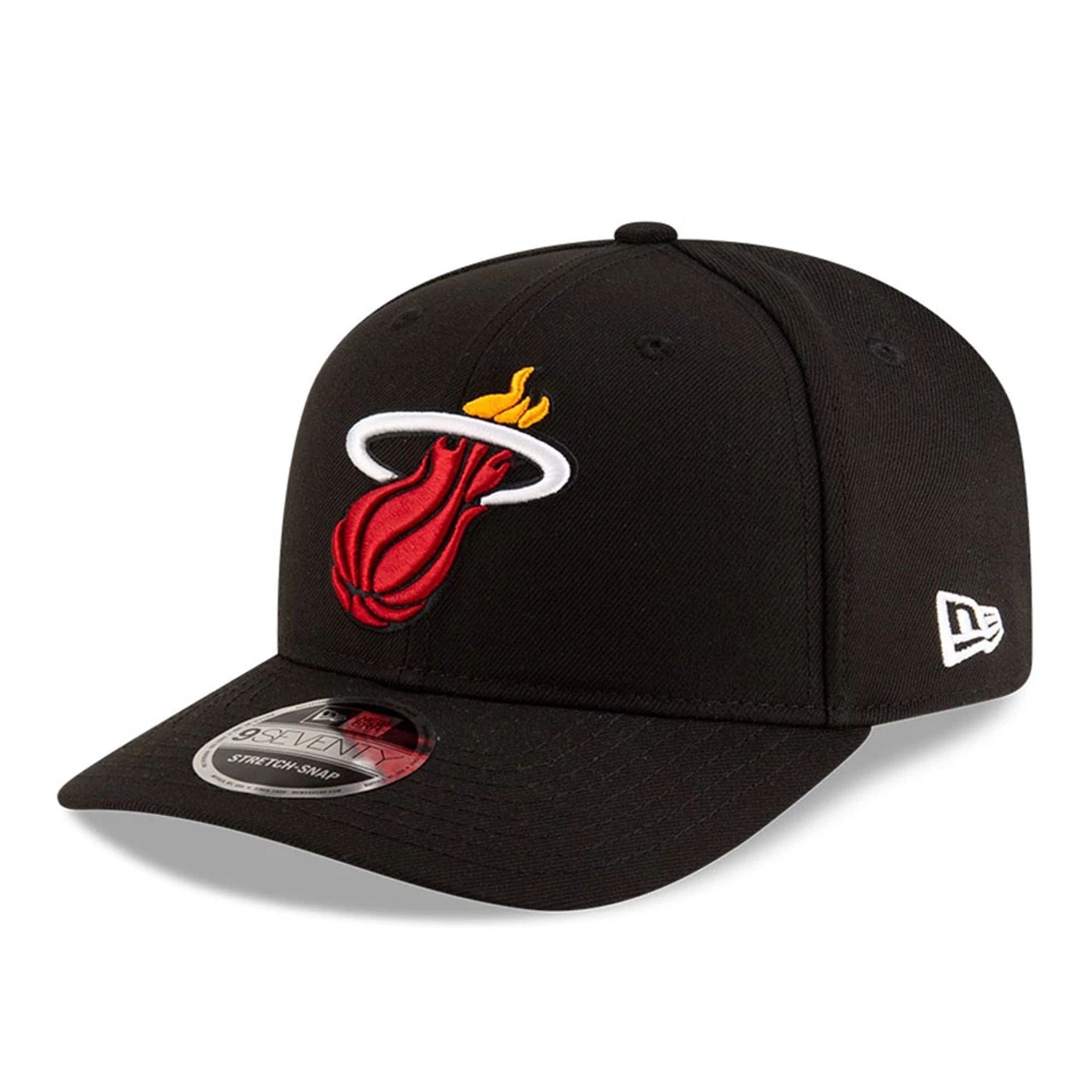 This is a Miami Heat NBA Team Black 9SEVENTY Stretch Snap Adjustable Cap 1