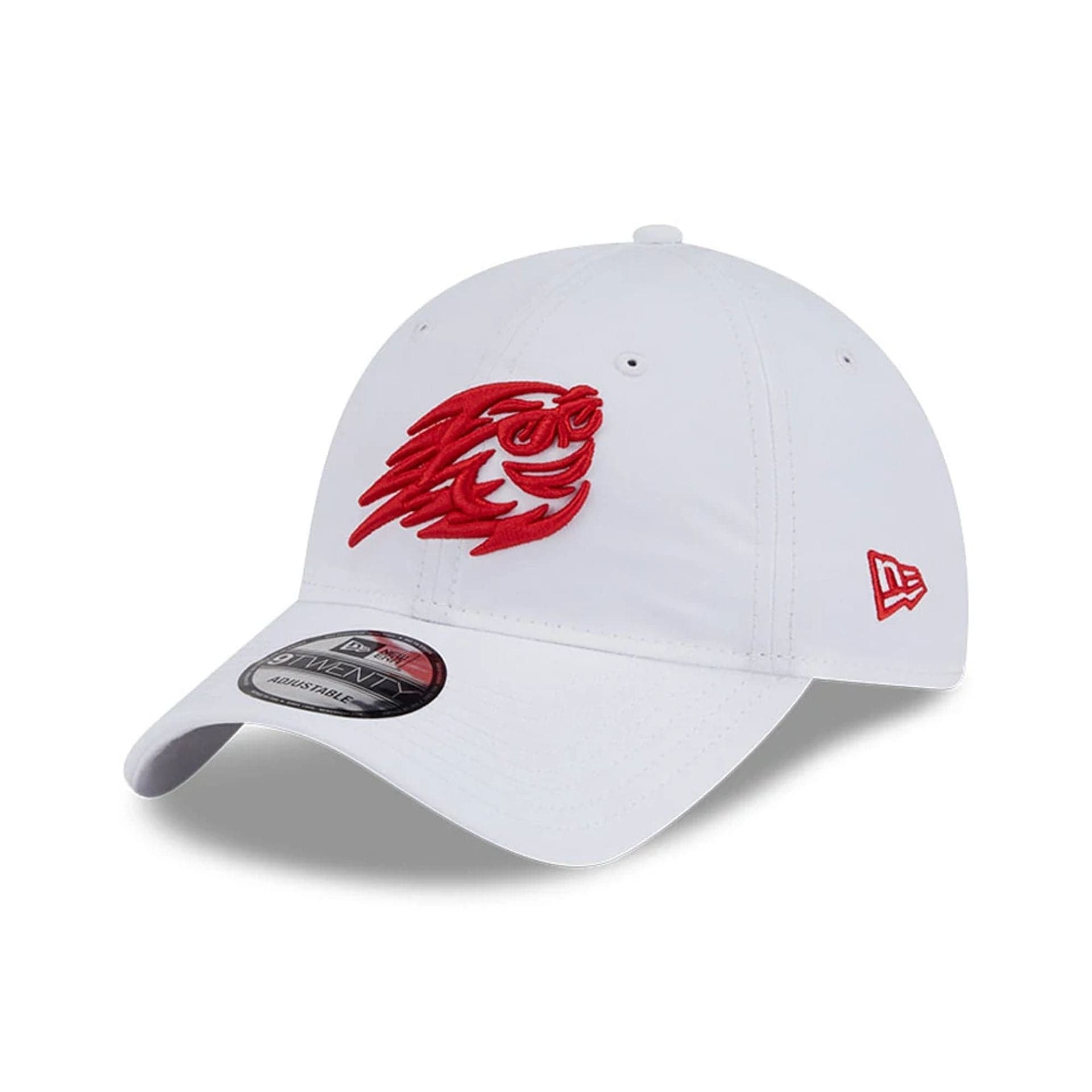 This is a Fireballs LIV Golf 2025 White 9TWENTY Adjustable Cap 1