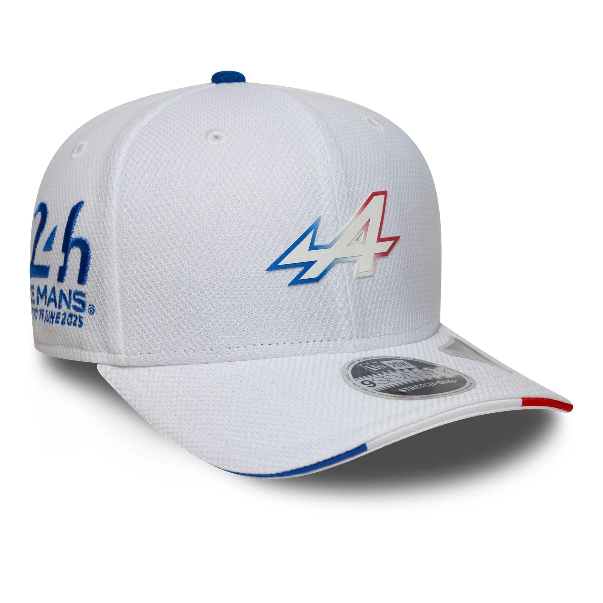 This is a Alpine Racing Le Mans White 9SEVENTY Stretch Snap Adjustable Cap 1