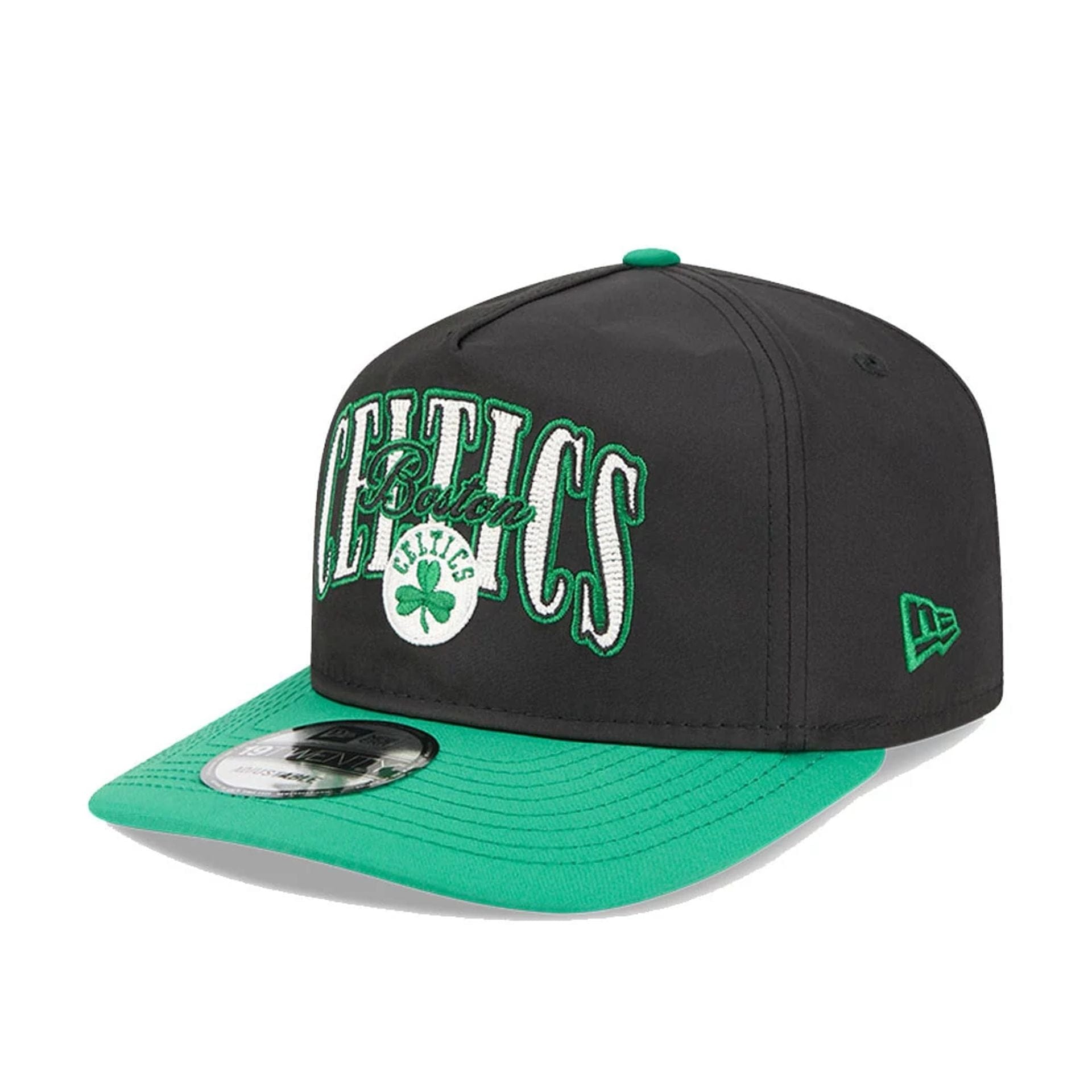 This is a Boston Celtics Dual Logo Green Golfer Adjustable Cap 1