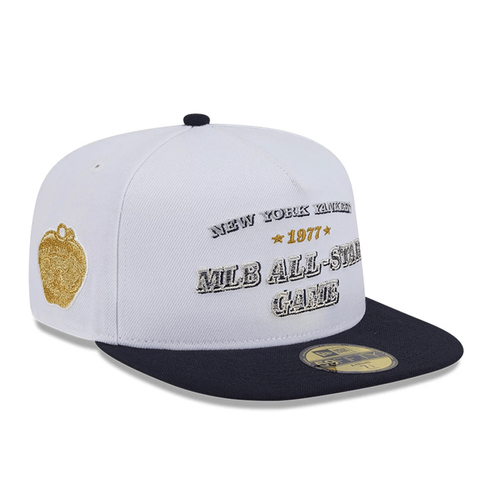 This is a New York Yankees Summer Derby White 59FIFTY A-Frame Fitted Cap 1