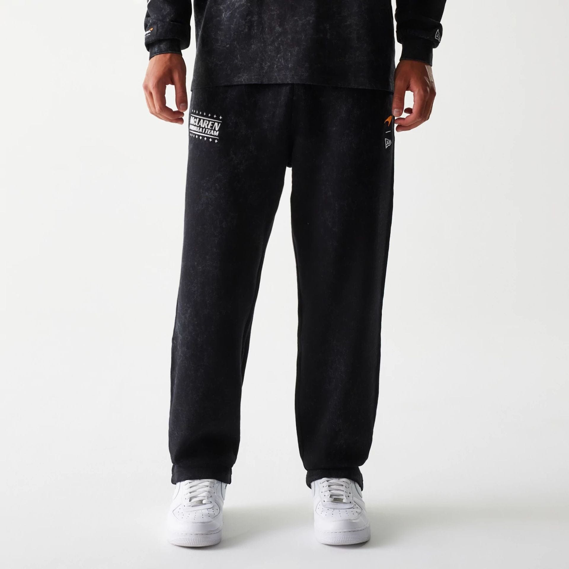 The Male model is wearing McLaren Racing Black Straight Leg Joggers 1