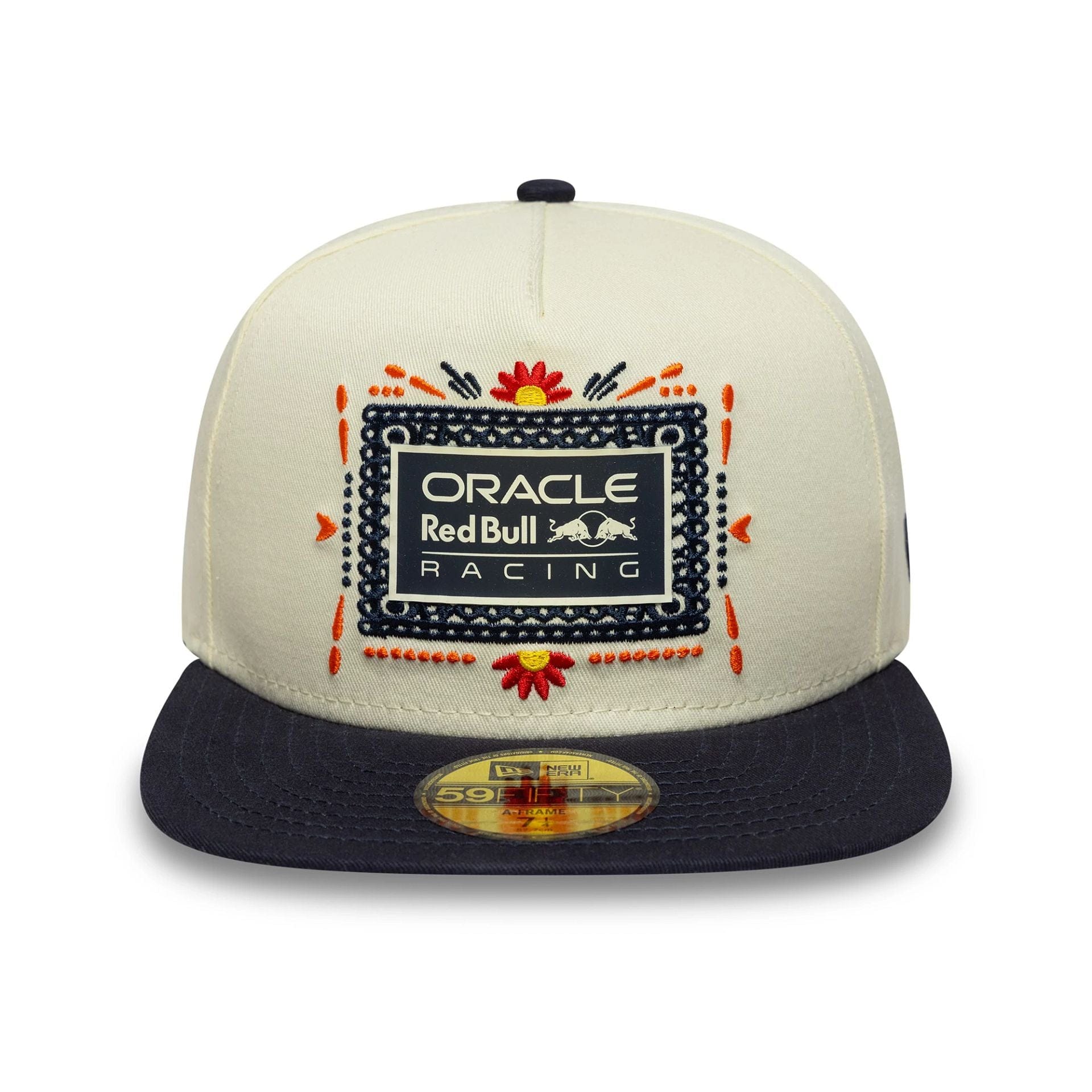 This is a Red Bull Racing Mexico Race Special Cream 59FIFTY A-Frame Fitted Cap 2