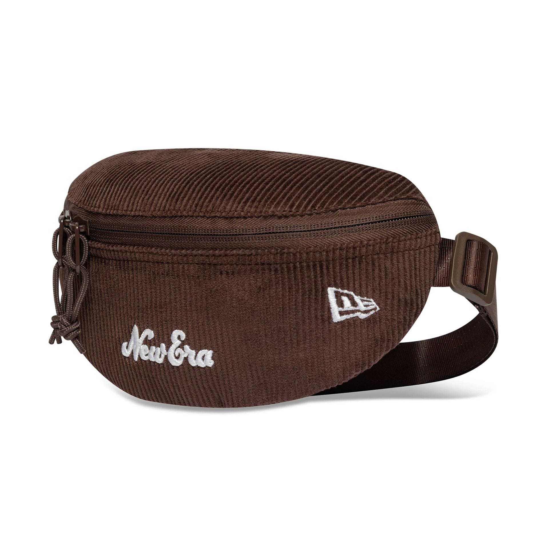 This is a New Era Script Cord Dark Brown Waist Bag 1