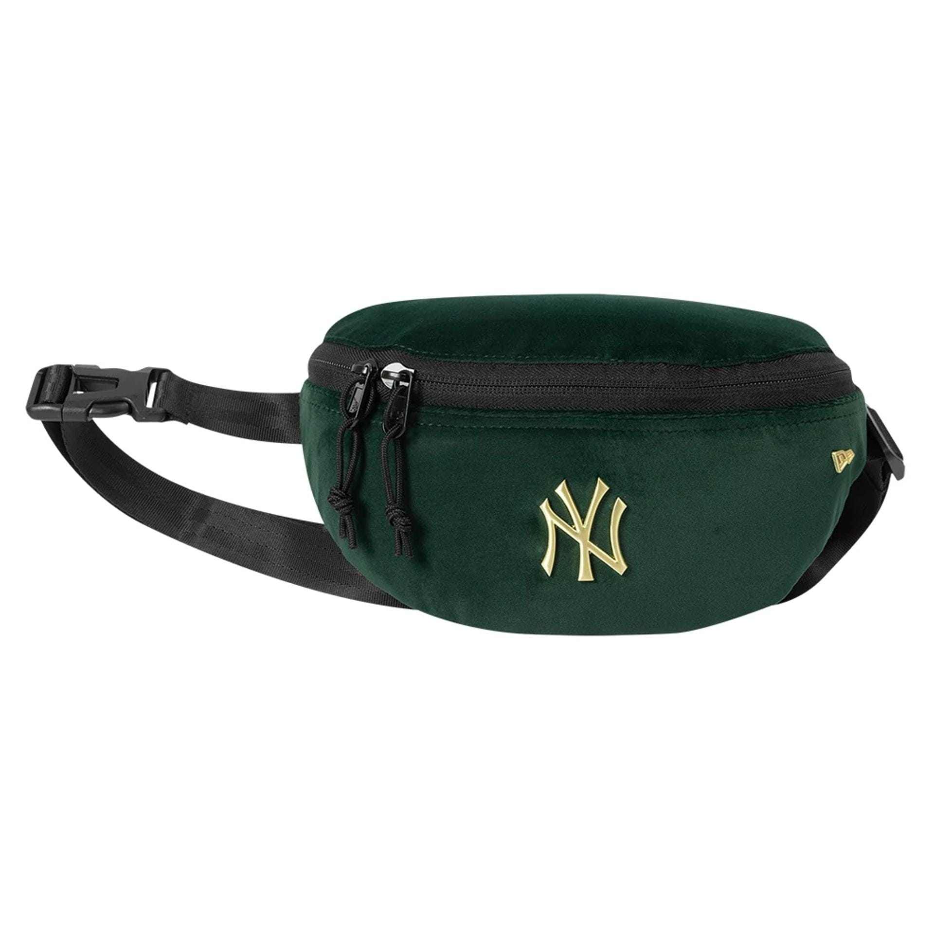 This is a New York Yankees MLB Velour Pin Dark Green Waist Bag 1