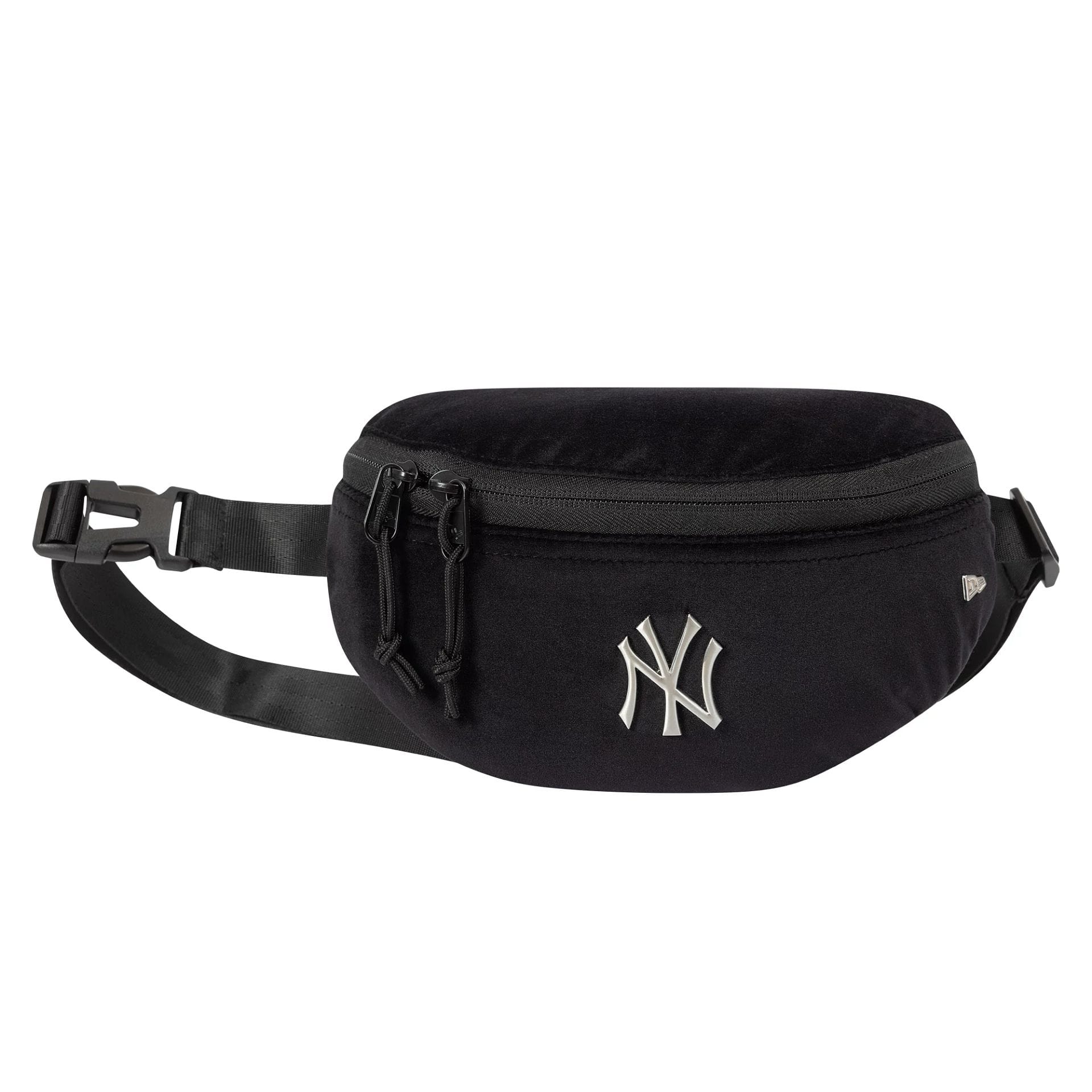 This is a New York Yankees MLB Velour Pin Black Waist Bag 1