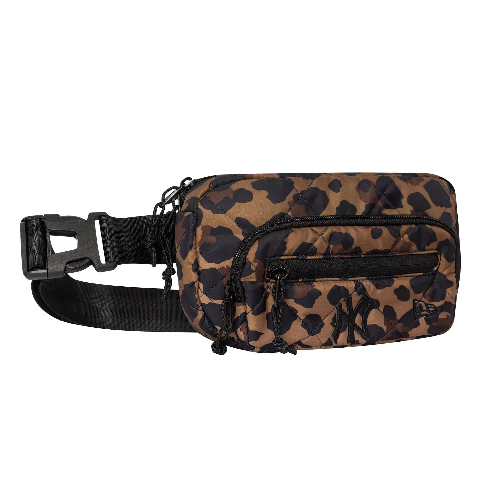 This is a New York Yankees MLB Leopard Quilted All Over Print Waist Bag 2