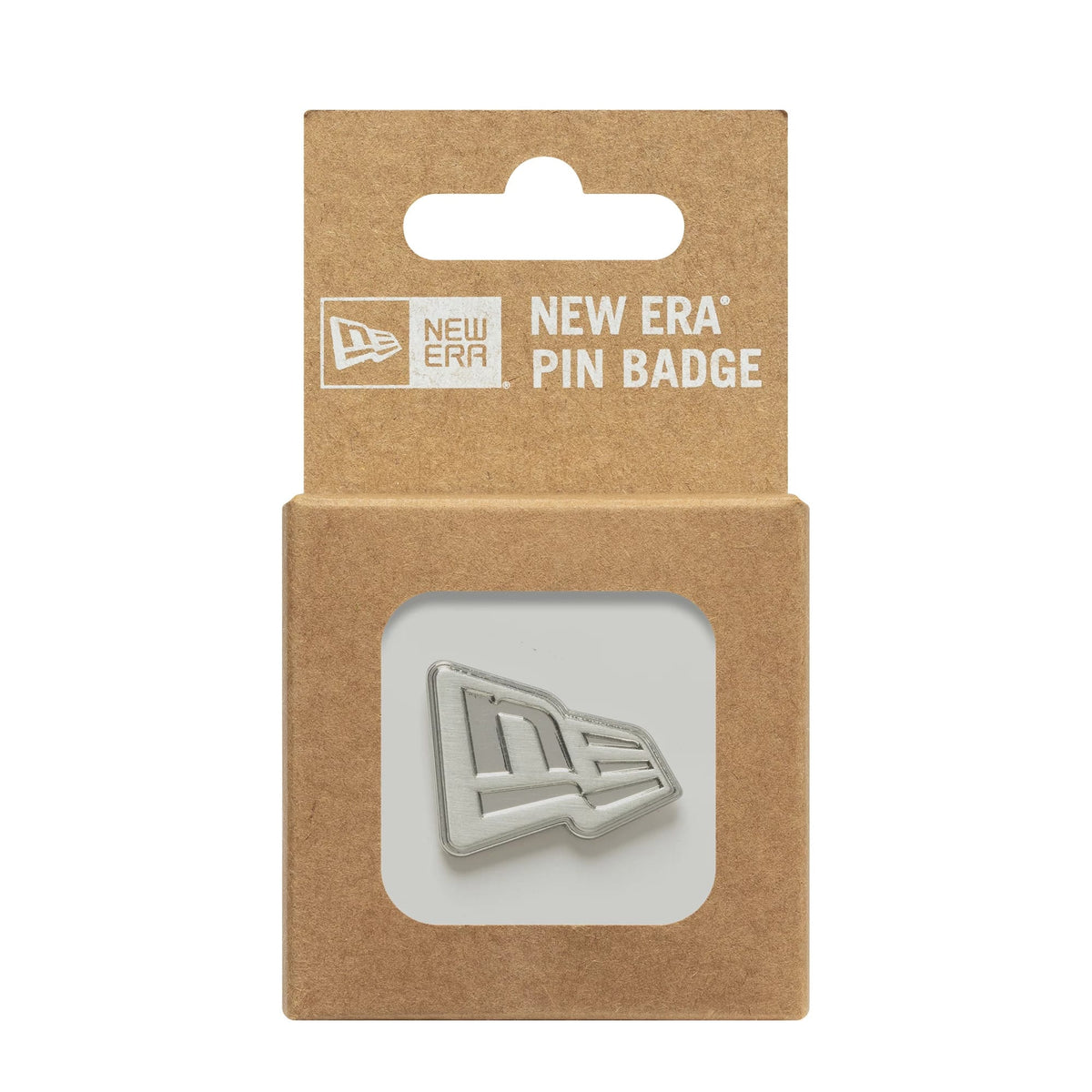 This is a New Era Flag Silver Pin Badge 3