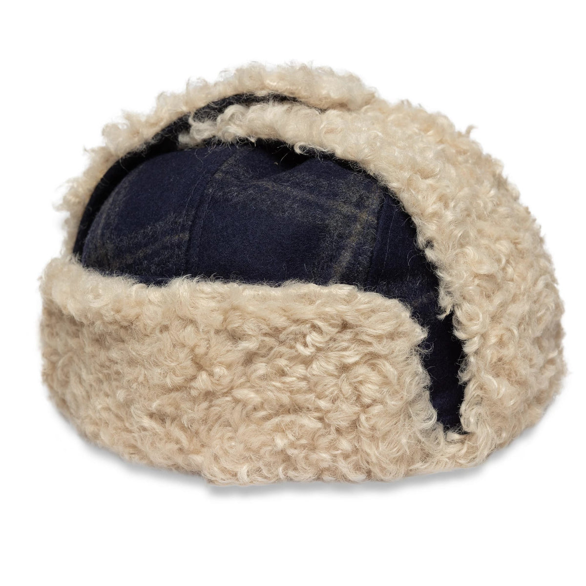 This is a New Era Loden Navy Trapper Hat 1