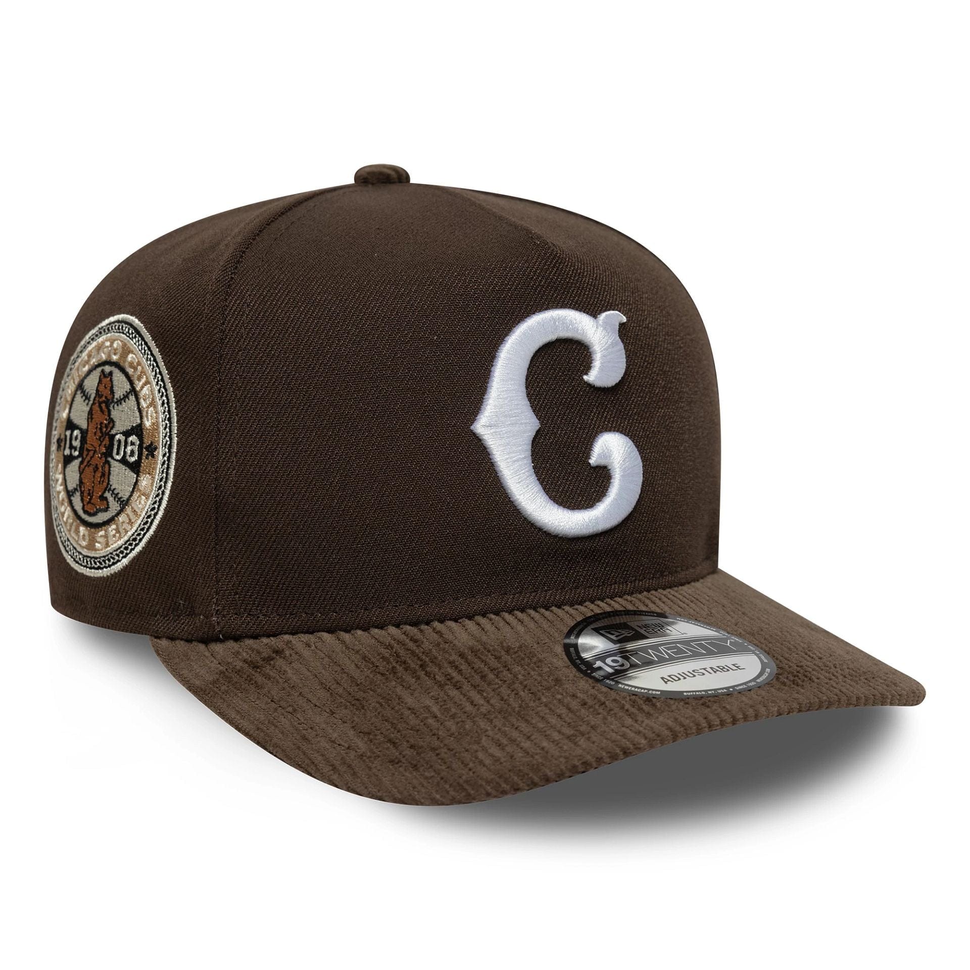 This is a Chicago Cubs MLB Cooperstown Cord Dark Brown 19TWENTY Adjustable Cap 1