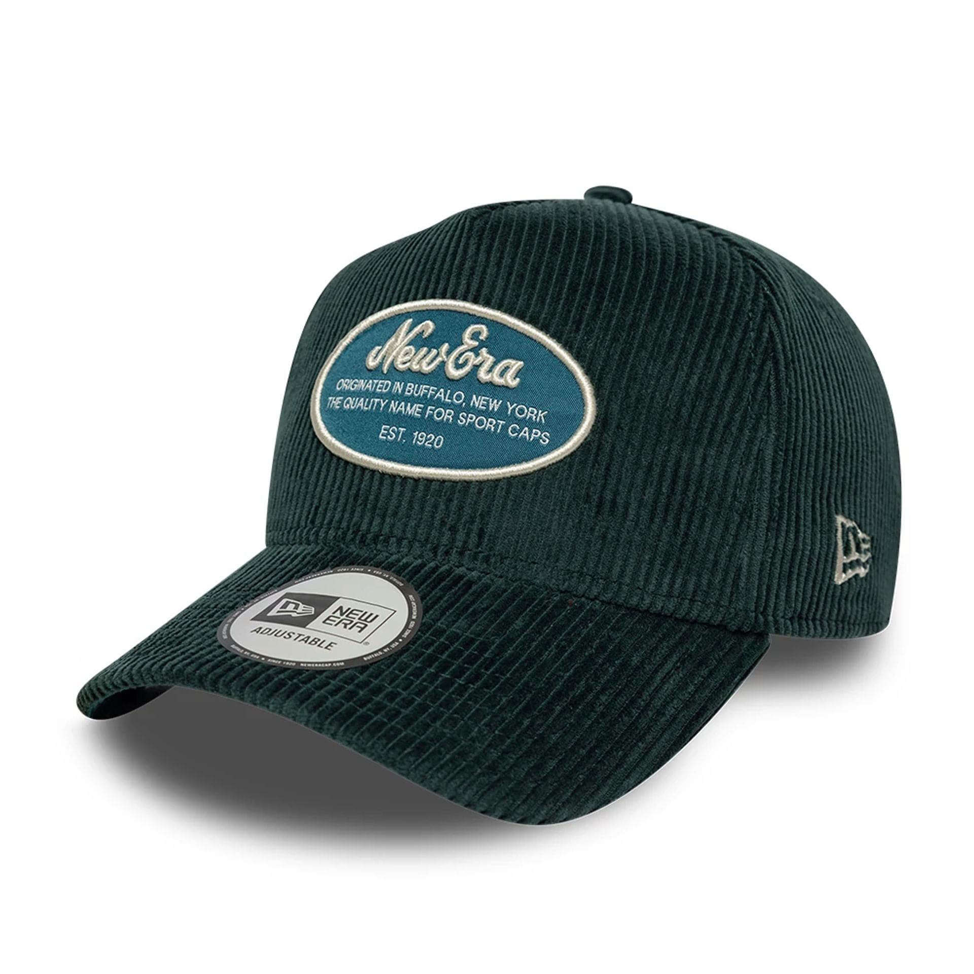 This is a New Era Patch Cord Dark Green 9FORTY E-Frame Adjustable Cap 1