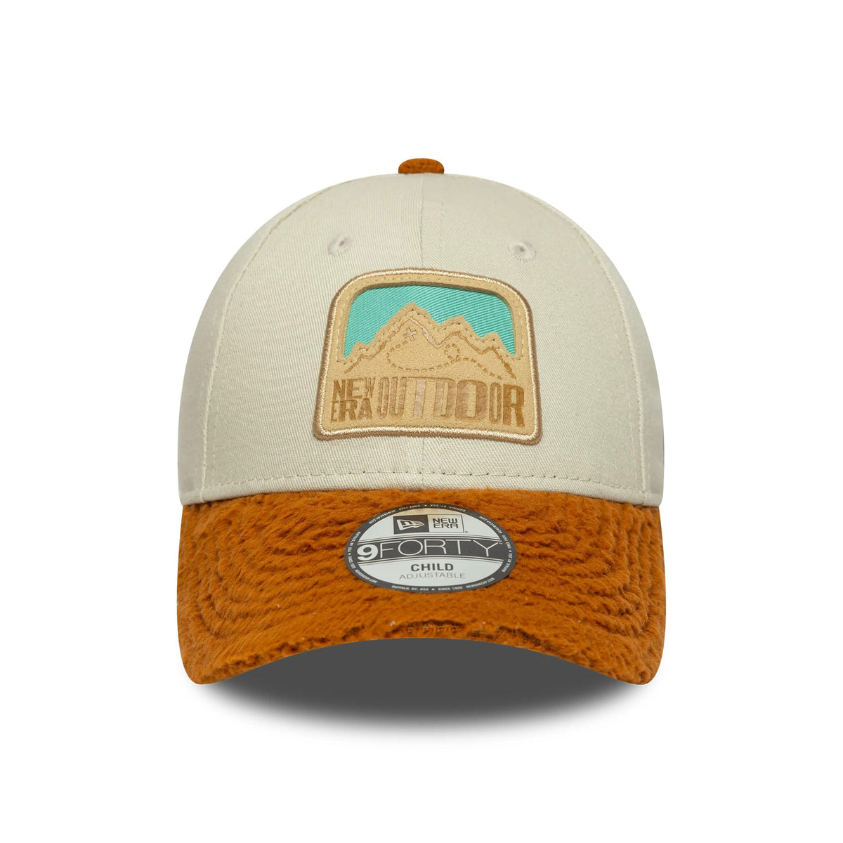 This is a Child New Era Outdoor Cream 9FORTY Adjustable Cap 3