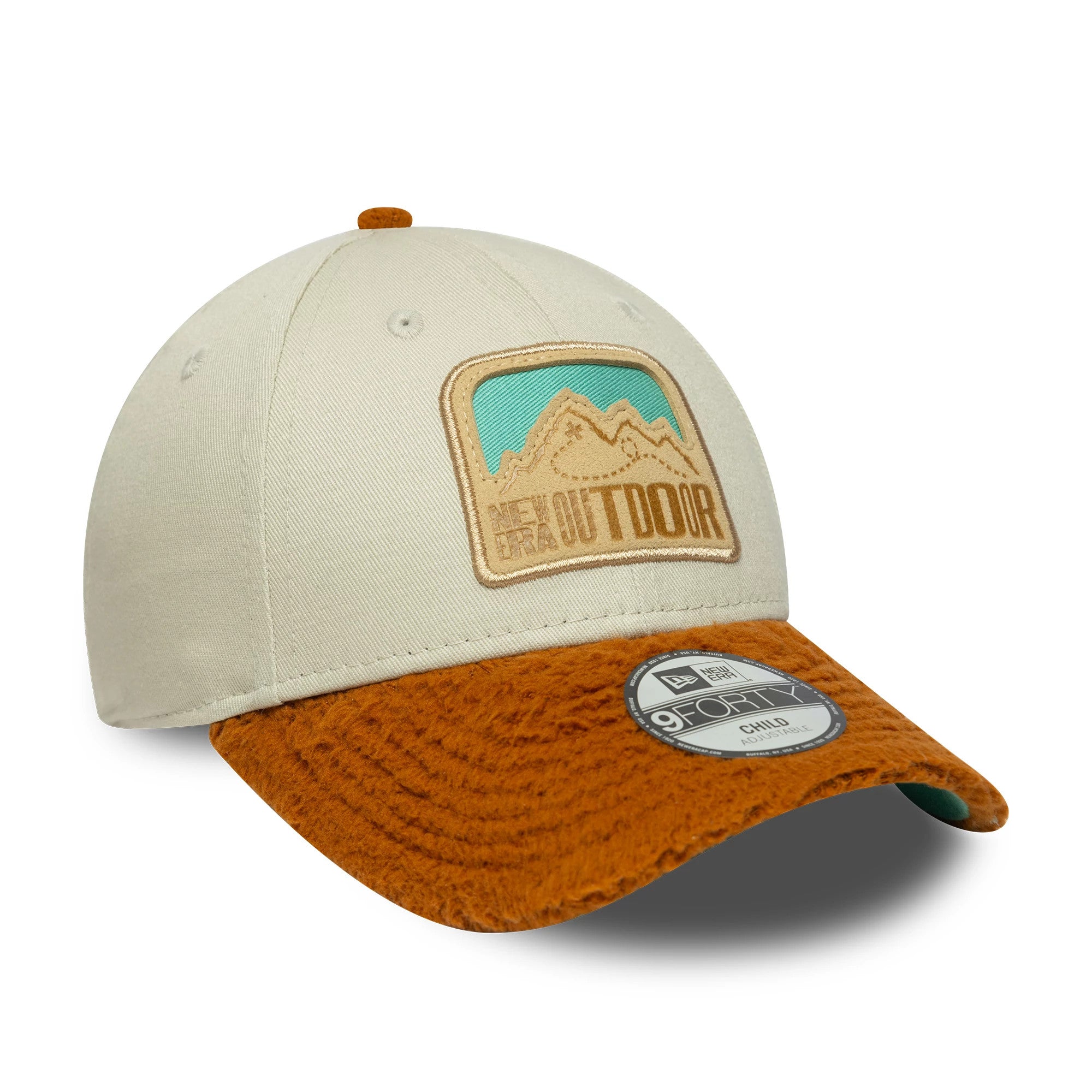 This is a Child New Era Outdoor Cream 9FORTY Adjustable Cap 4