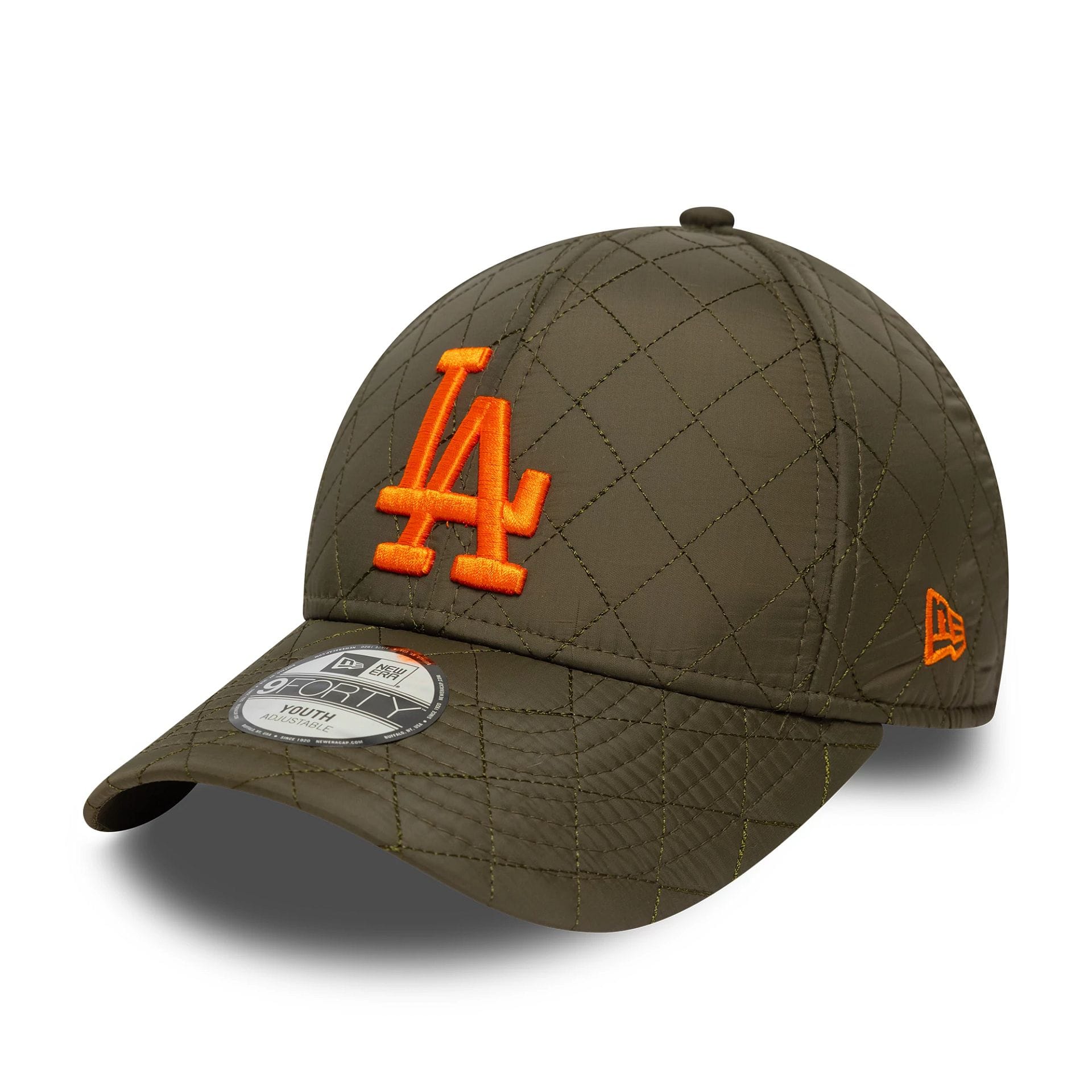 This is a New York Yankees Youth MLB Quilted Dark Green 9FORTY Adjustable Cap 1