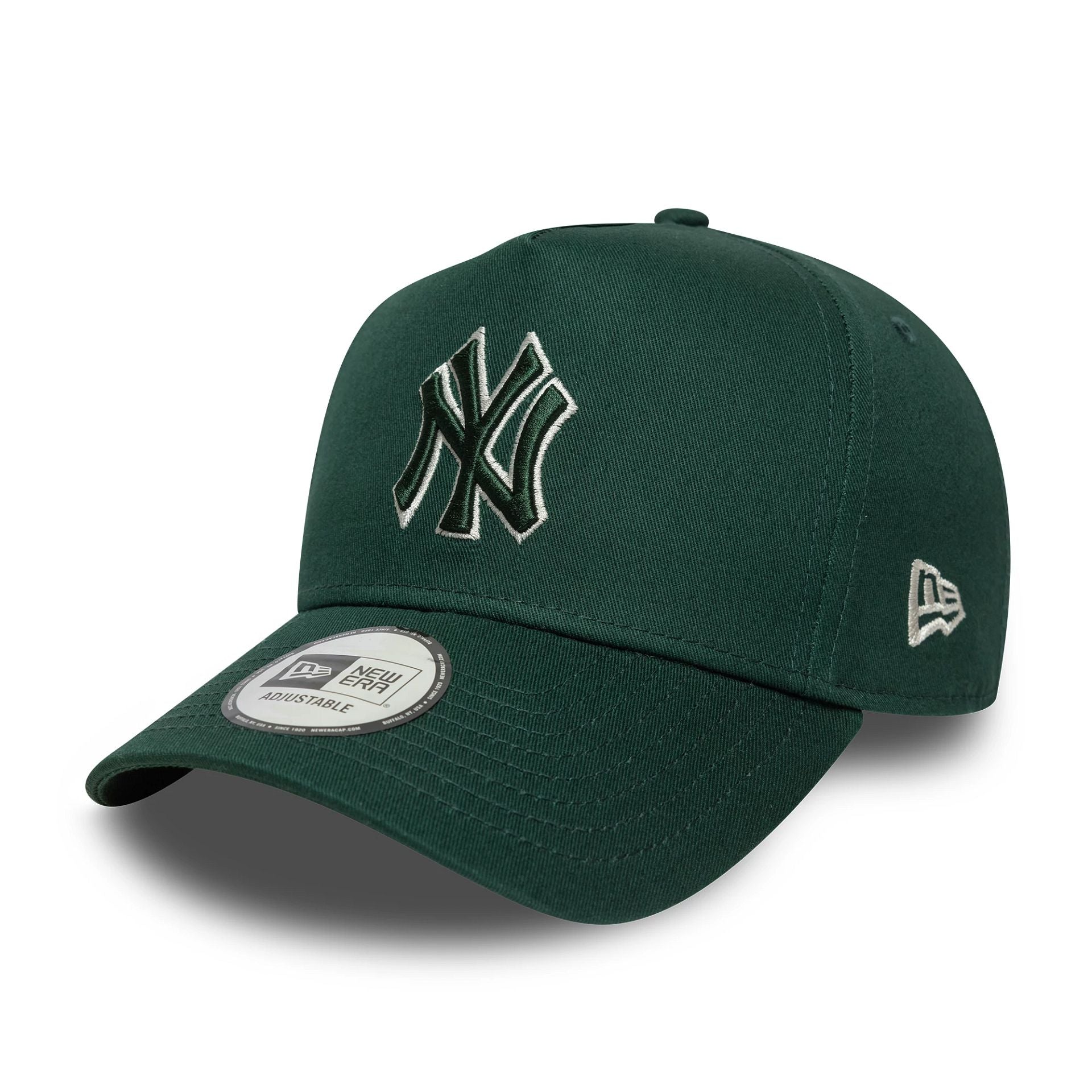 This is a New York Yankees MLB Team Outline Dark Green 9FORTY E-Frame Adjustable Cap 1