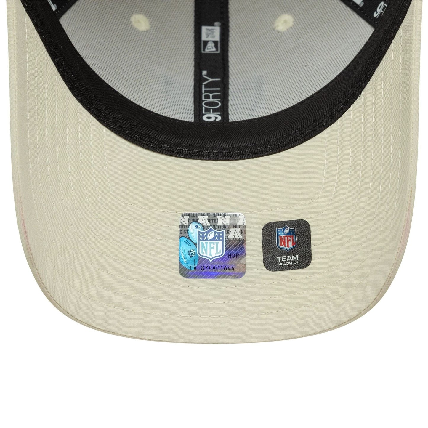 This is a Las Vegas Raiders NFL Recycled Mini Cream 9FORTY Adjustable Cap 5