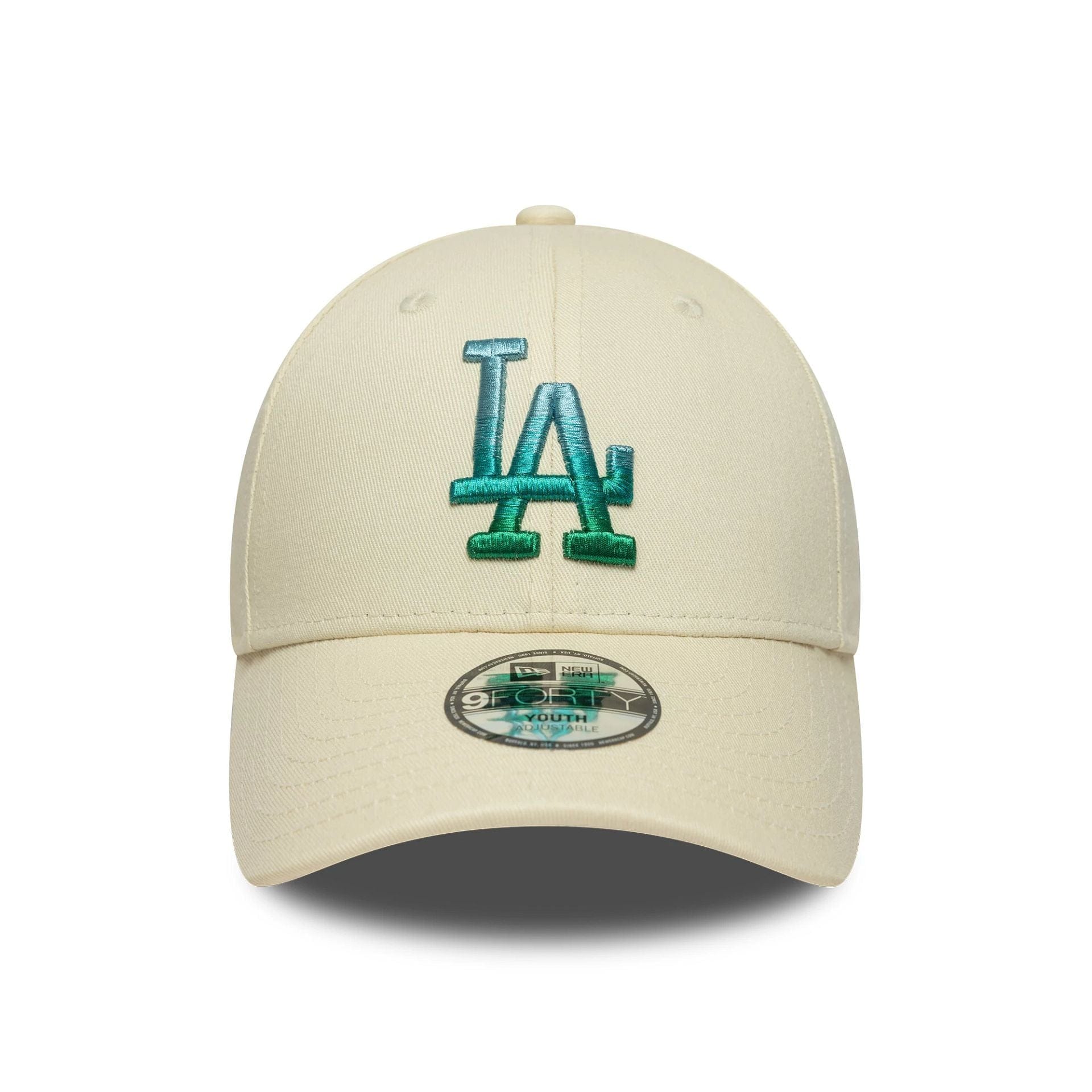 This is a LA Dodgers Youth MLB Metallic Cream 9FORTY Adjustable Cap 2