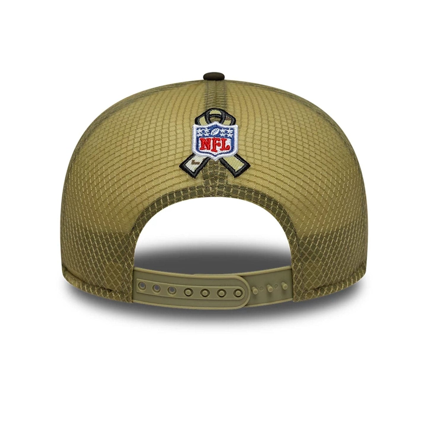 This is a Kansas City Chiefs NFL Salute To Service 2025 Dark Green 9FIFTY Split Panel Snapback Adjustable Cap 7