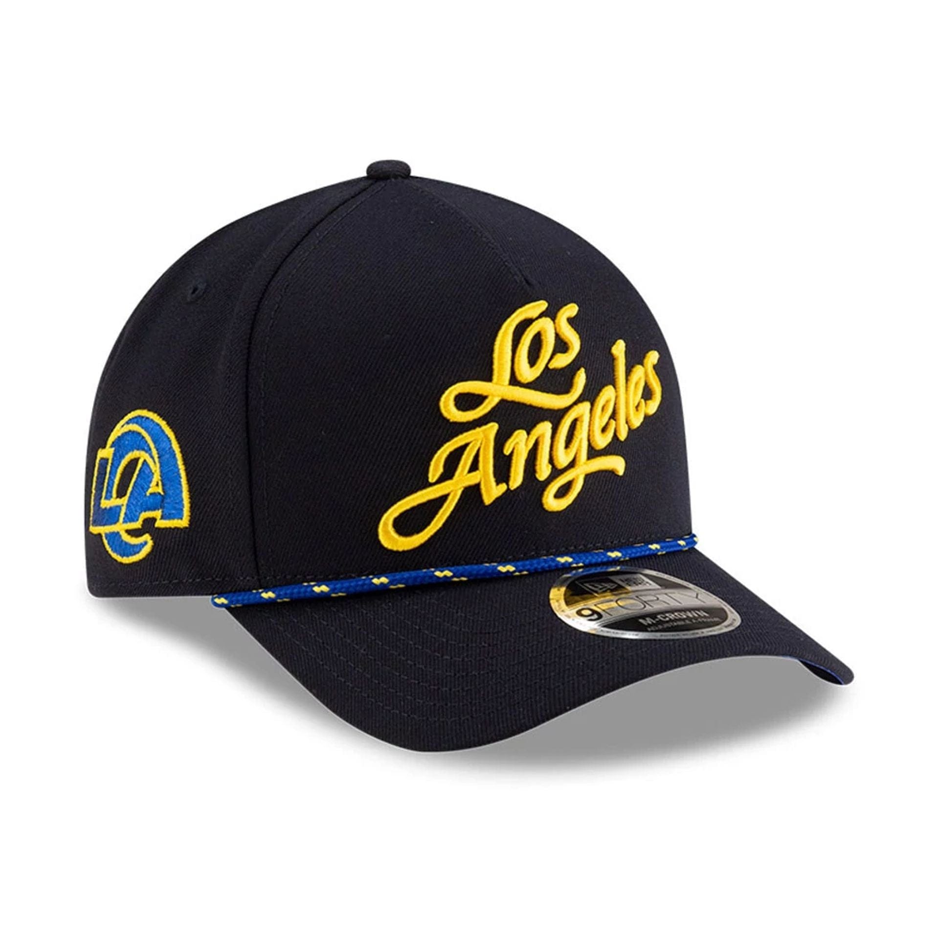 This is a LA Rams NFL Rivalry 2025 Dark Blue 9FORTY M-Crown A-Frame Adjustable Cap 1