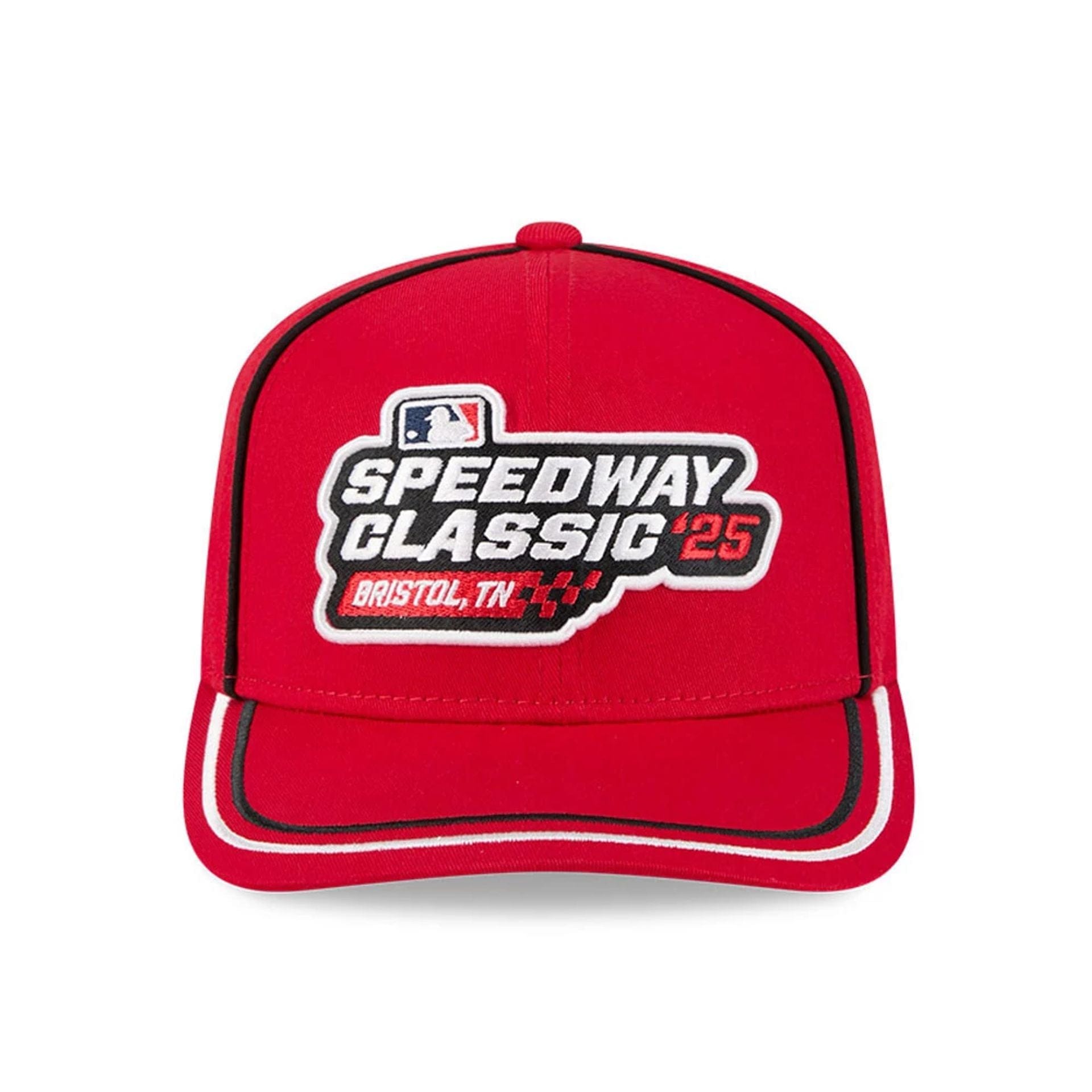 This is a Cincinnati Reds MLB Bristol 2025 Red 9SEVENTY Stretch Snap Adjustable Cap 2