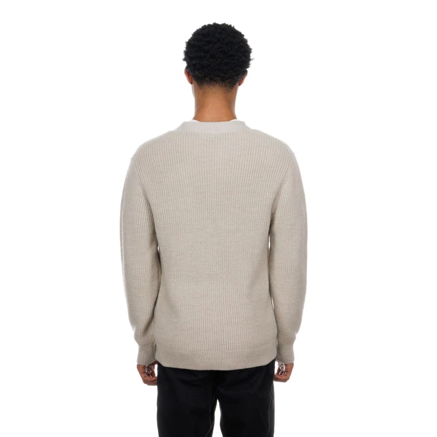 The Male model is wearing LA Dodgers MLB Throwback Prep Light Beige Cardigan 2