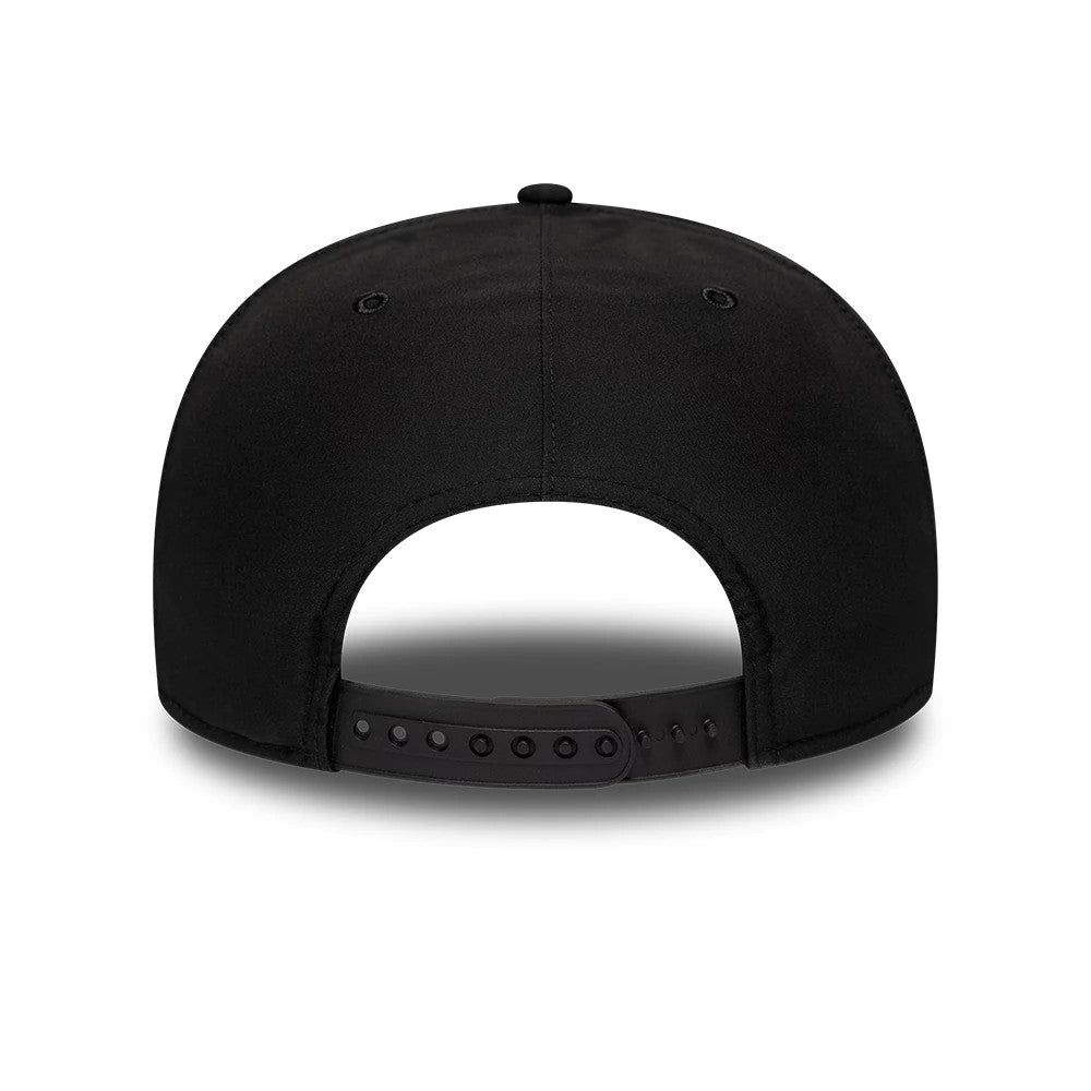Kansas City Chiefs NFL Gore-Tex Black New Era 9FIFTY A-Frame Snapback Adjustable Cap, rear view showing the black adjustable snapback closure and clean curved crown without any logos or embroidery.