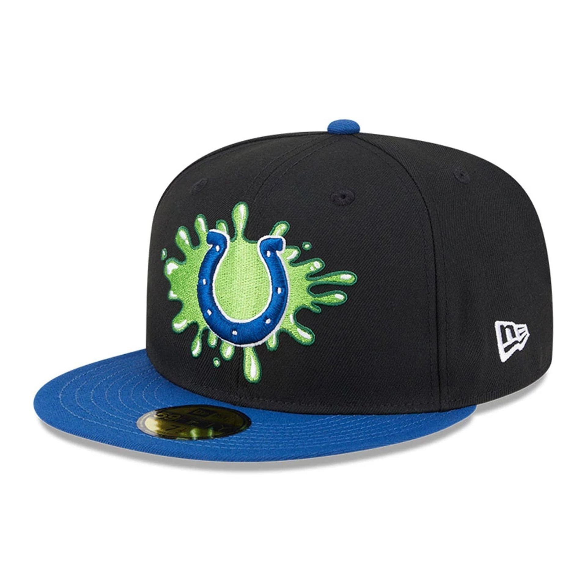 Pictured is this Indianapolis Colts NFL x Nickelodeon black 59FIFTY Fitted cap. 1
