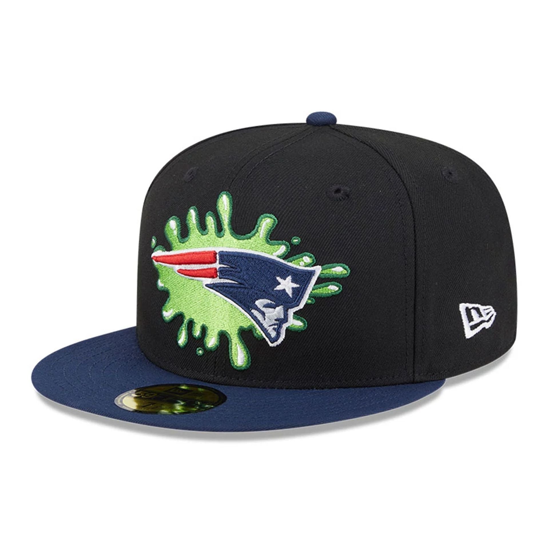 Pictured is this New England Patriots NFL x Nickelodeon black 59FIFTY Fitted cap. 1