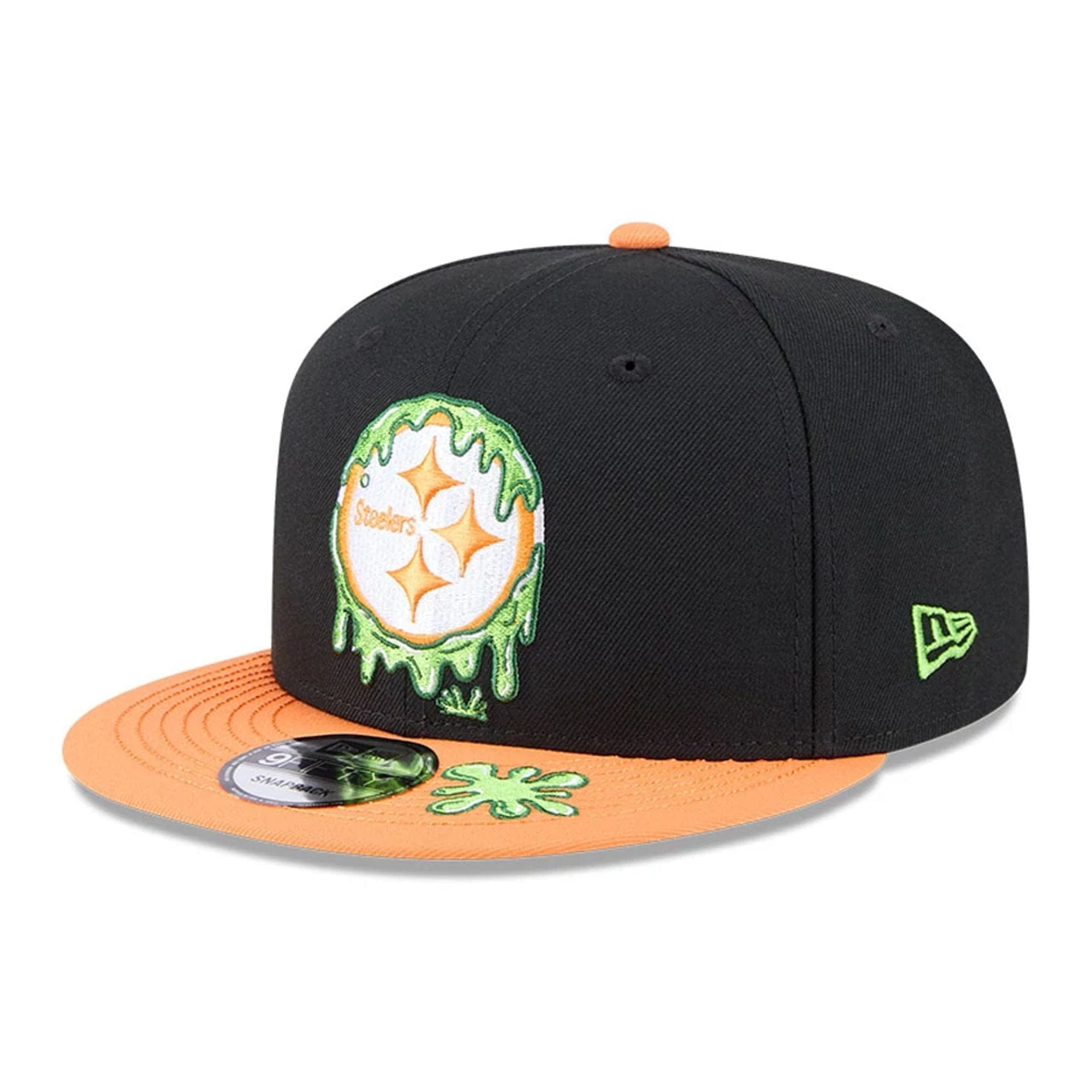 Pictured is this Pittsburgh Steelers NFL x Nickelodeon black 9FIFTY Snapback cap. 1