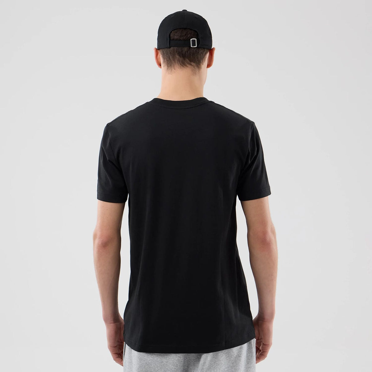 The Male model is wearing LA Lakers NBA City Edition Black T-Shirt 2