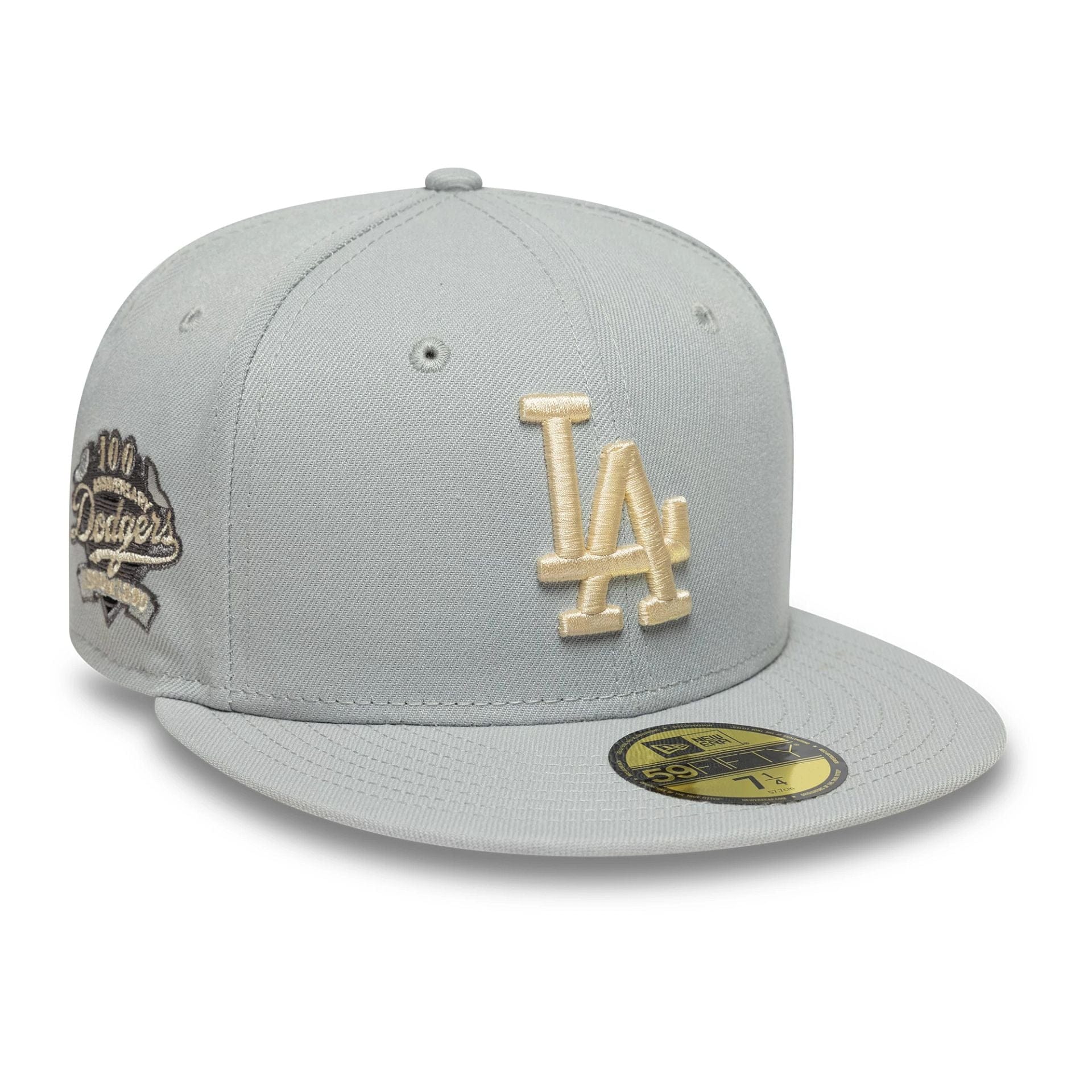 This is a LA Dodgers MLB Wordmark Grey 59FIFTY Fitted Cap 1
