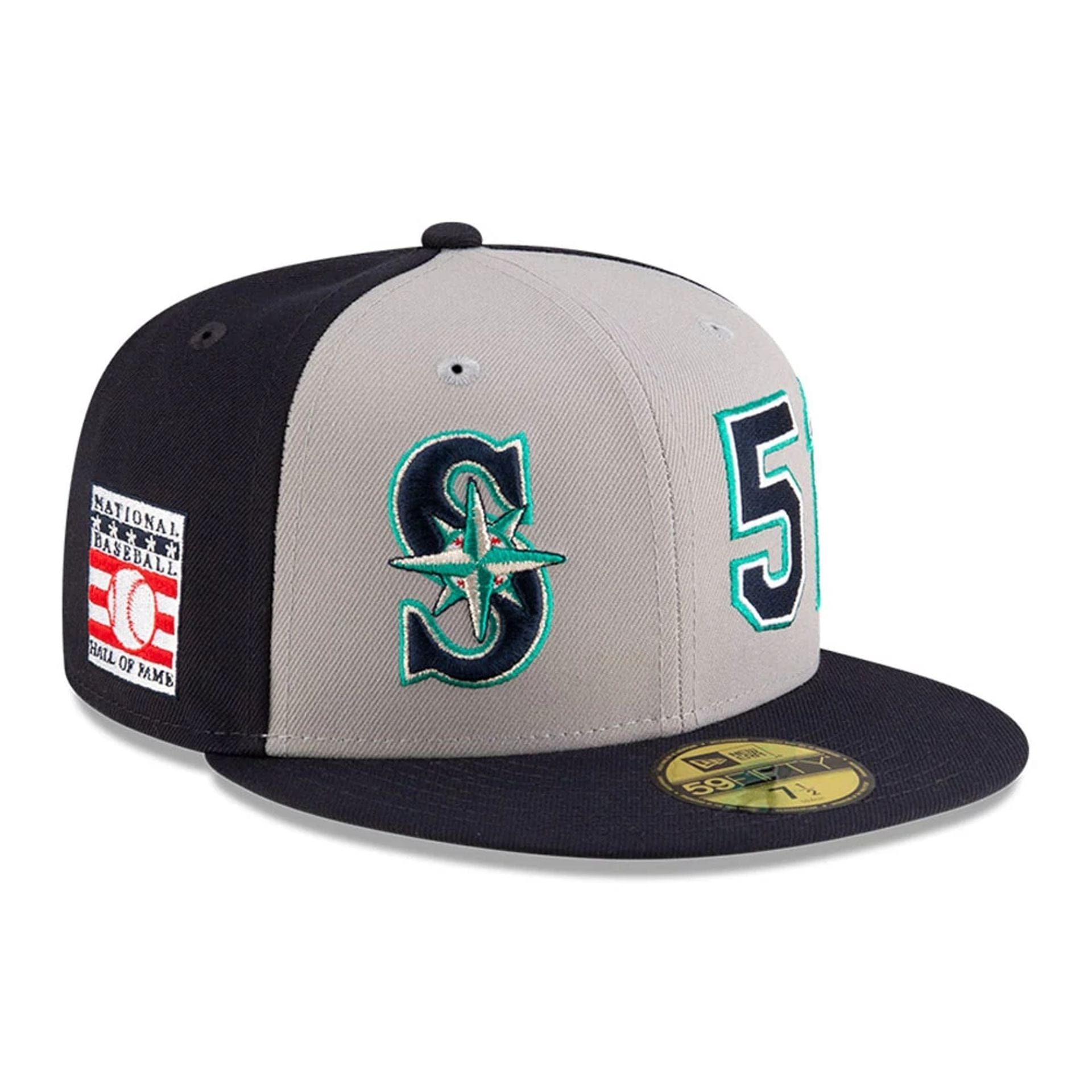 This is a Seattle Mariners MLB 2025 Ichiro Hall Of Fame Navy 59FIFTY Fitted Cap 1