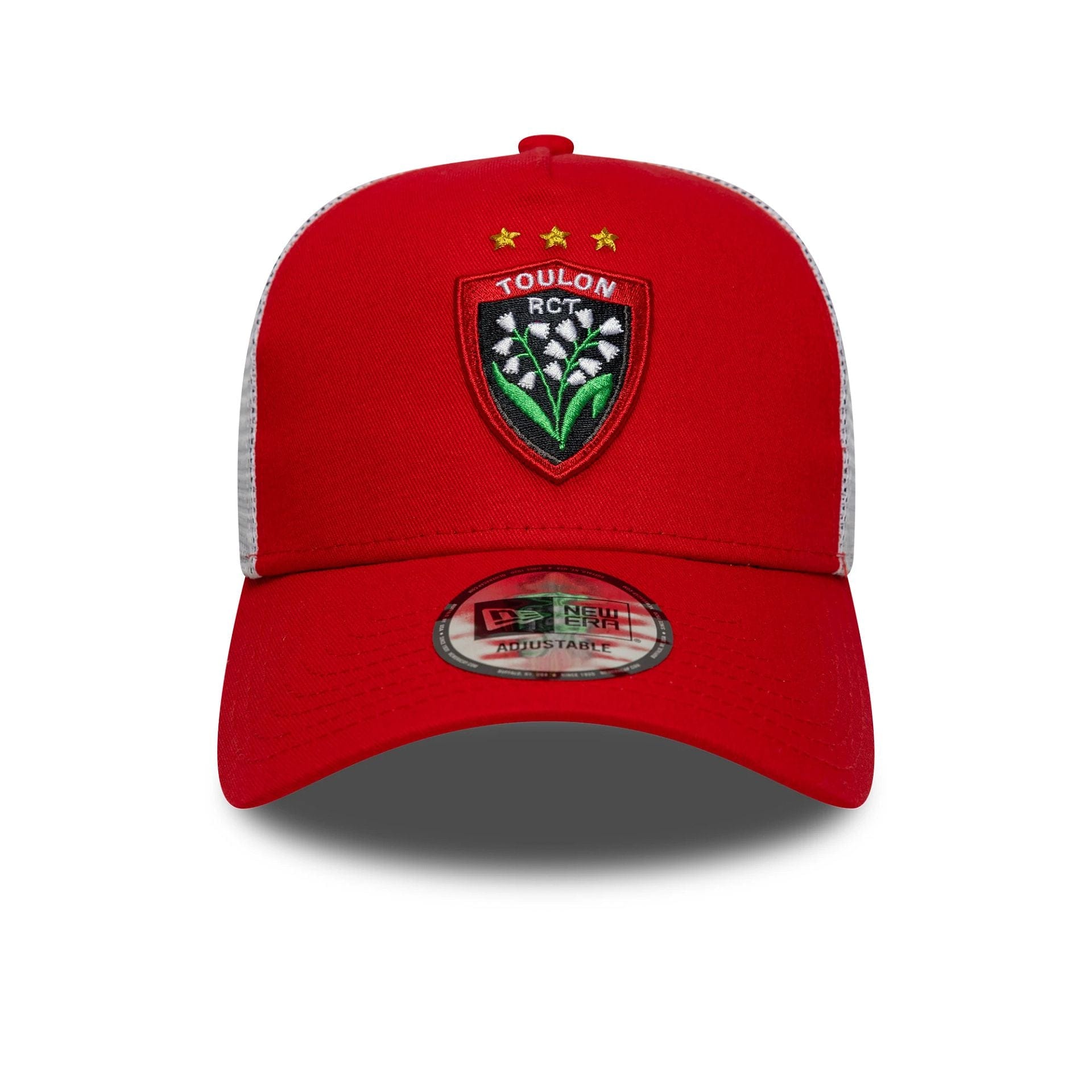 This is a RC Toulonnais Core Red 9FORTY E-Frame Trucker Adjustable Cap 2