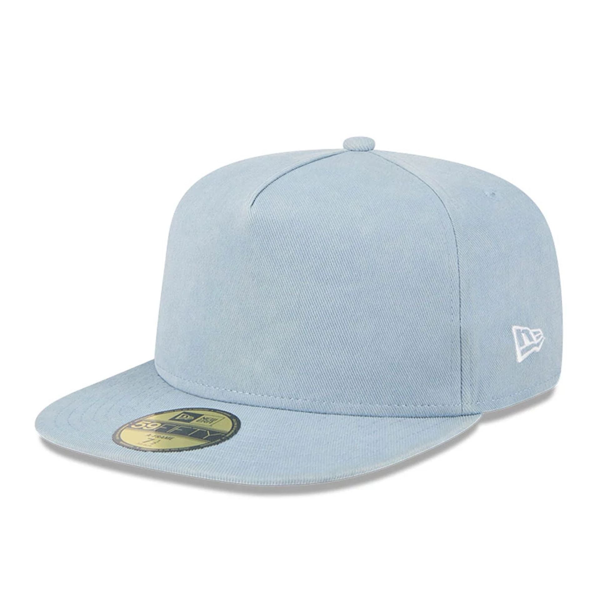 This is a New Era Pastel Blue 59FIFTY A-Frame Fitted Cap 1