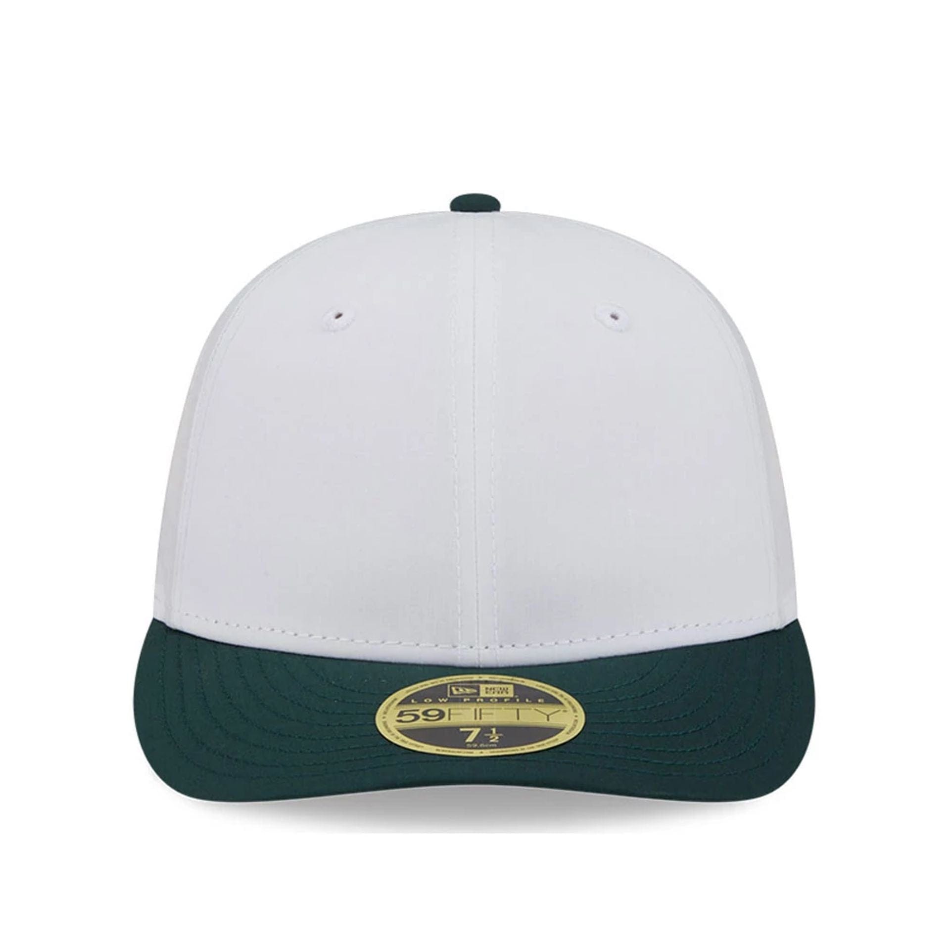 This is a New Era Open White & Dark Green Low Profile 59FIFTY Fitted Cap 2