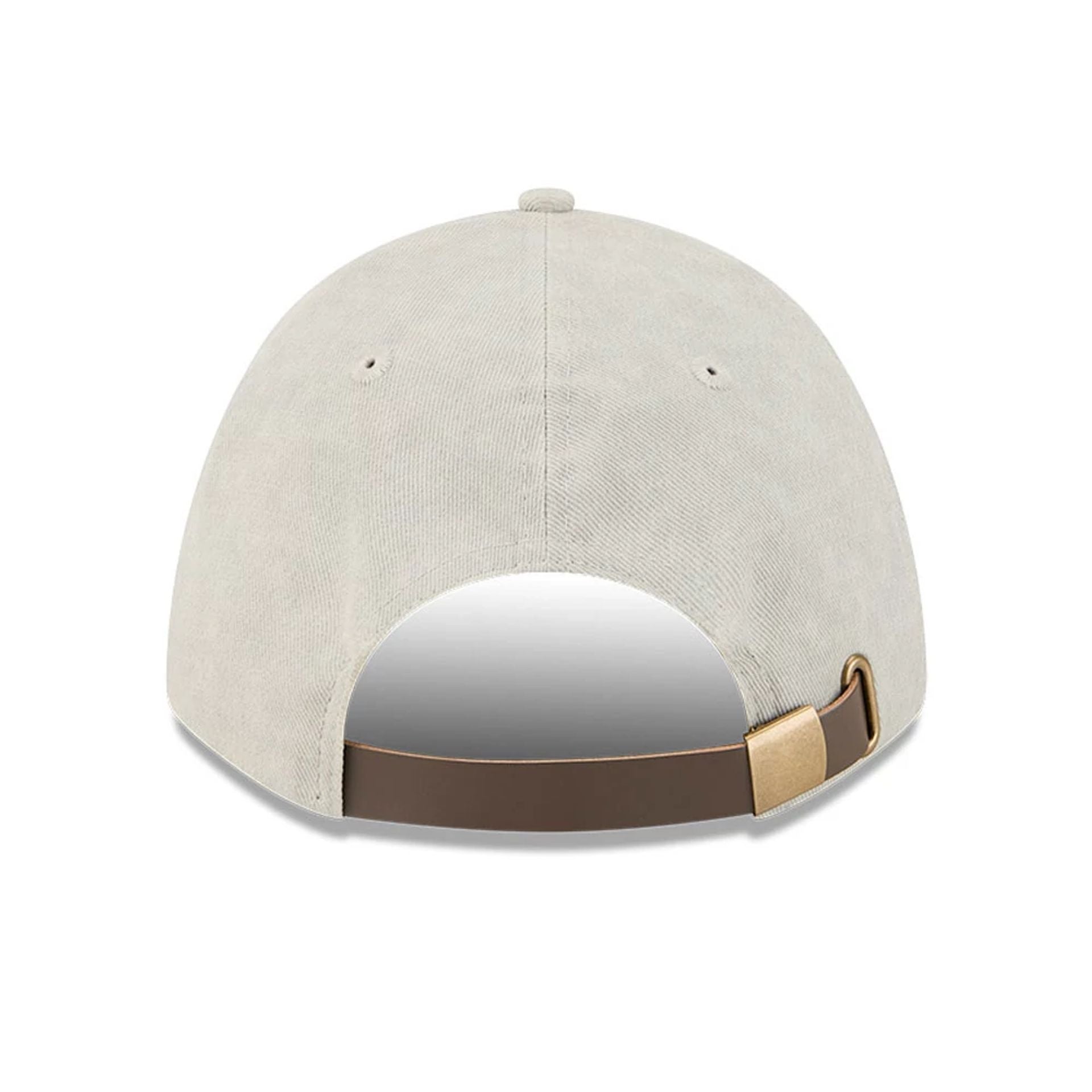 This is a New Era Light Beige 9FORTY M-Crown A-Frame Adjustable Cap 2