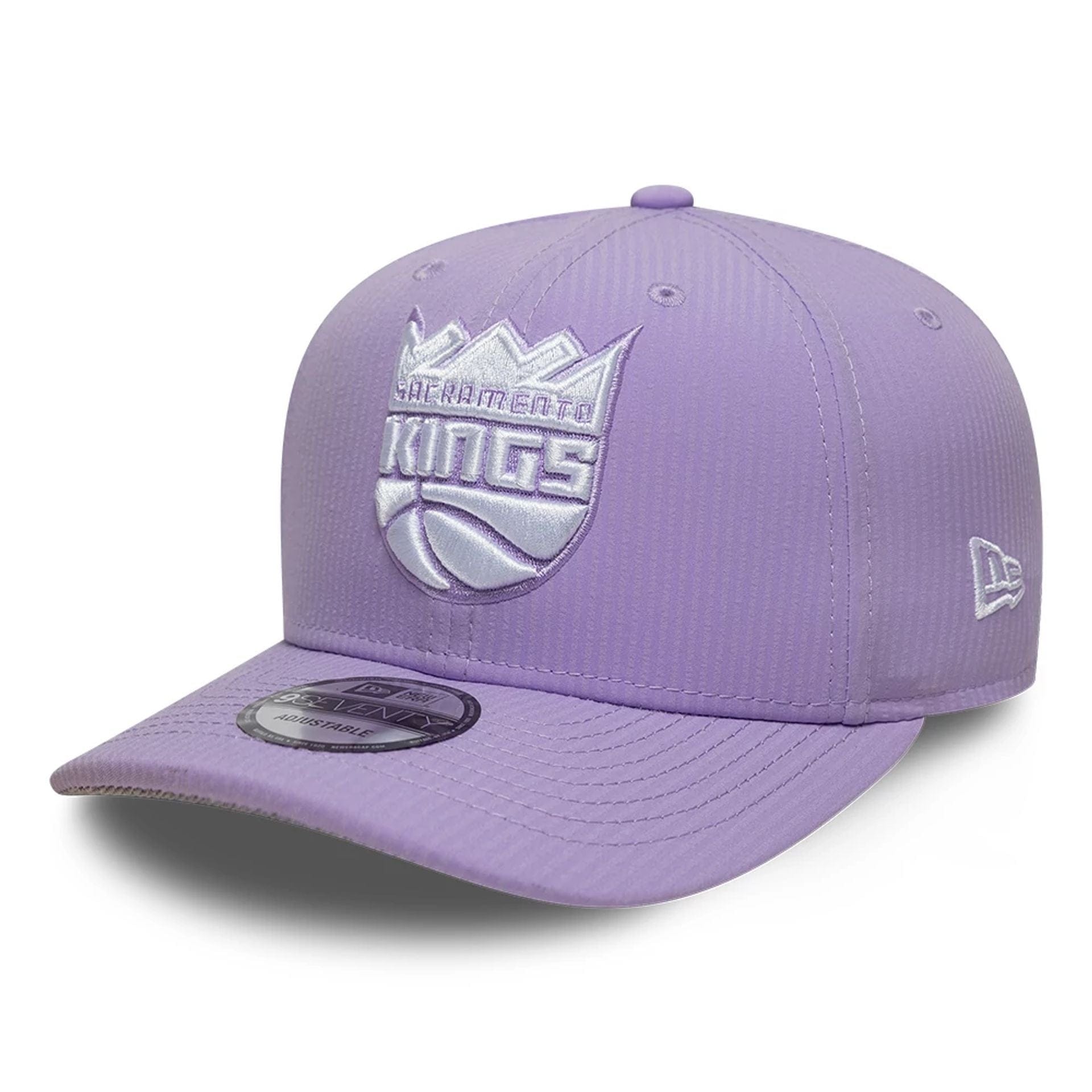 This is a Sacramento Kings Pastel Crepe Purple 9SEVENTY Stretch Snap Adjustable Cap 1