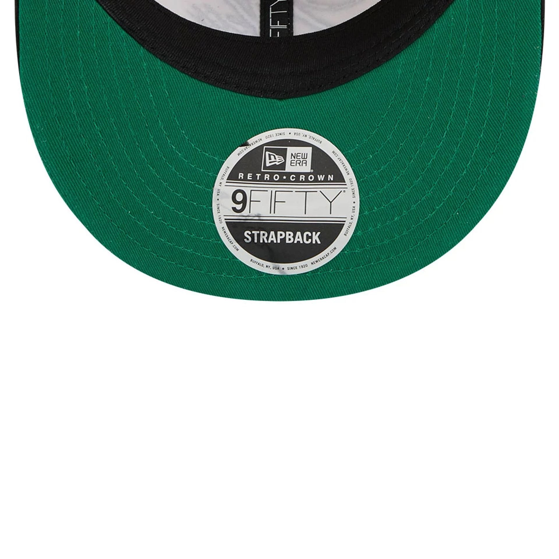 This is a Brooklyn Nets Pinstripe Script Cream Retro Crown 9FIFTY Adjustable Cap 2