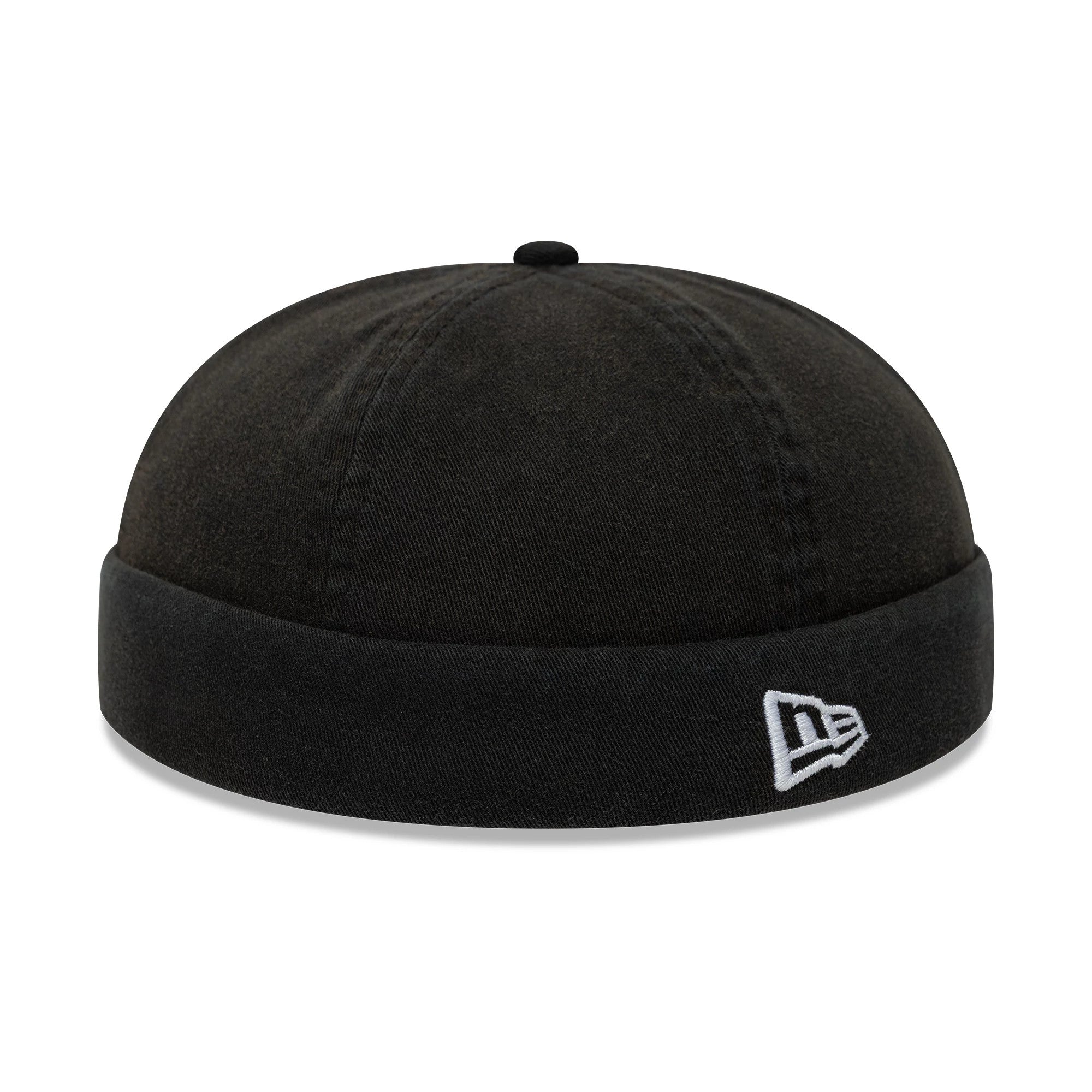 This is a New Era Washed Cotton Black Docker Adjustable Hat 3