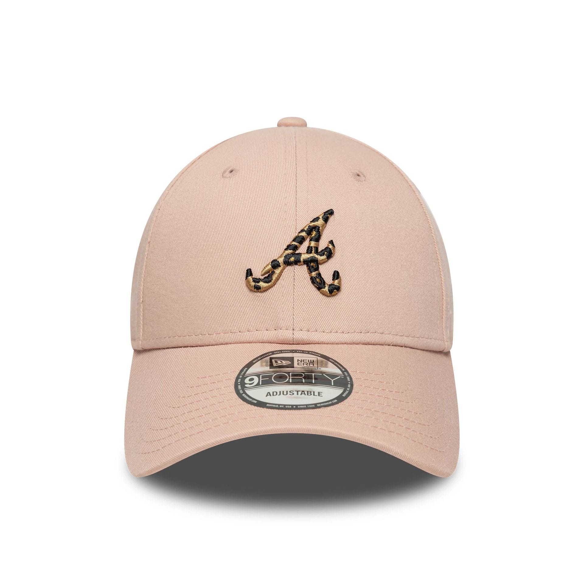 This is a Atlanta Braves MLB Animal Infill Pastel Pink 9FORTY Adjustable Cap 2