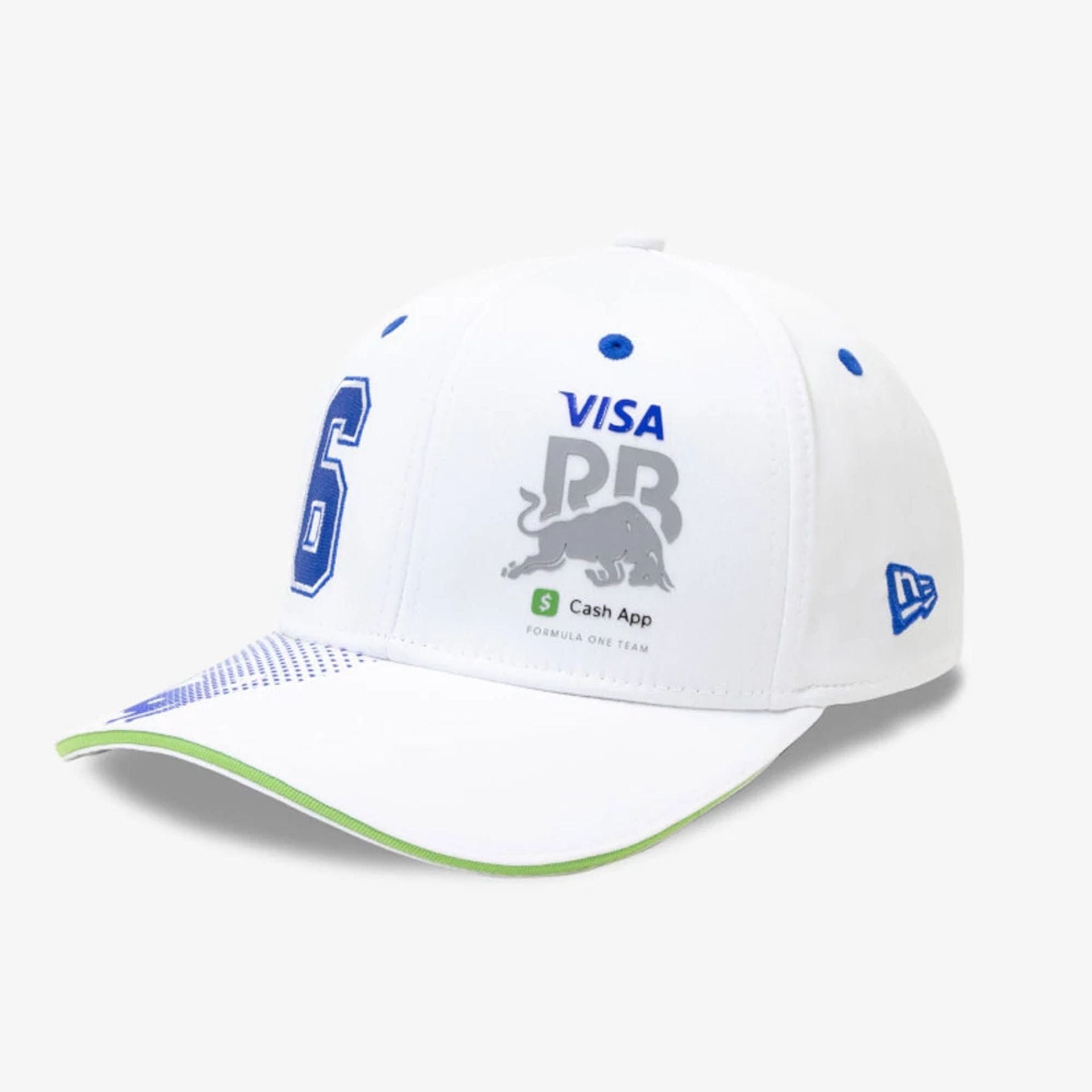 This is a Visa Cash App Racing Bulls Replica Isack Hadjar White 9SEVENTY Stretch Snap Adjustable Cap 1